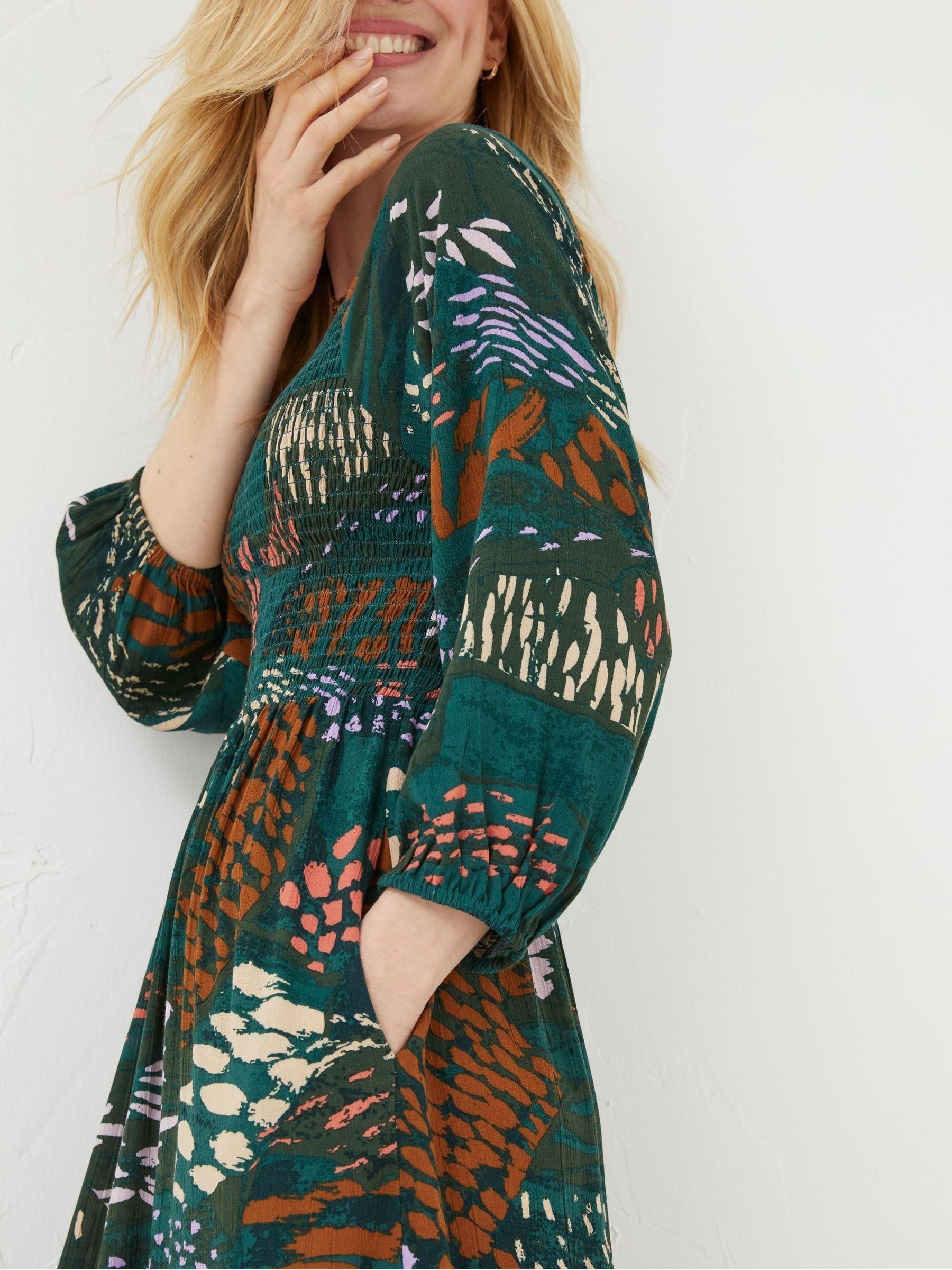 Green/Orange Midi Dress - Image 4 of 6