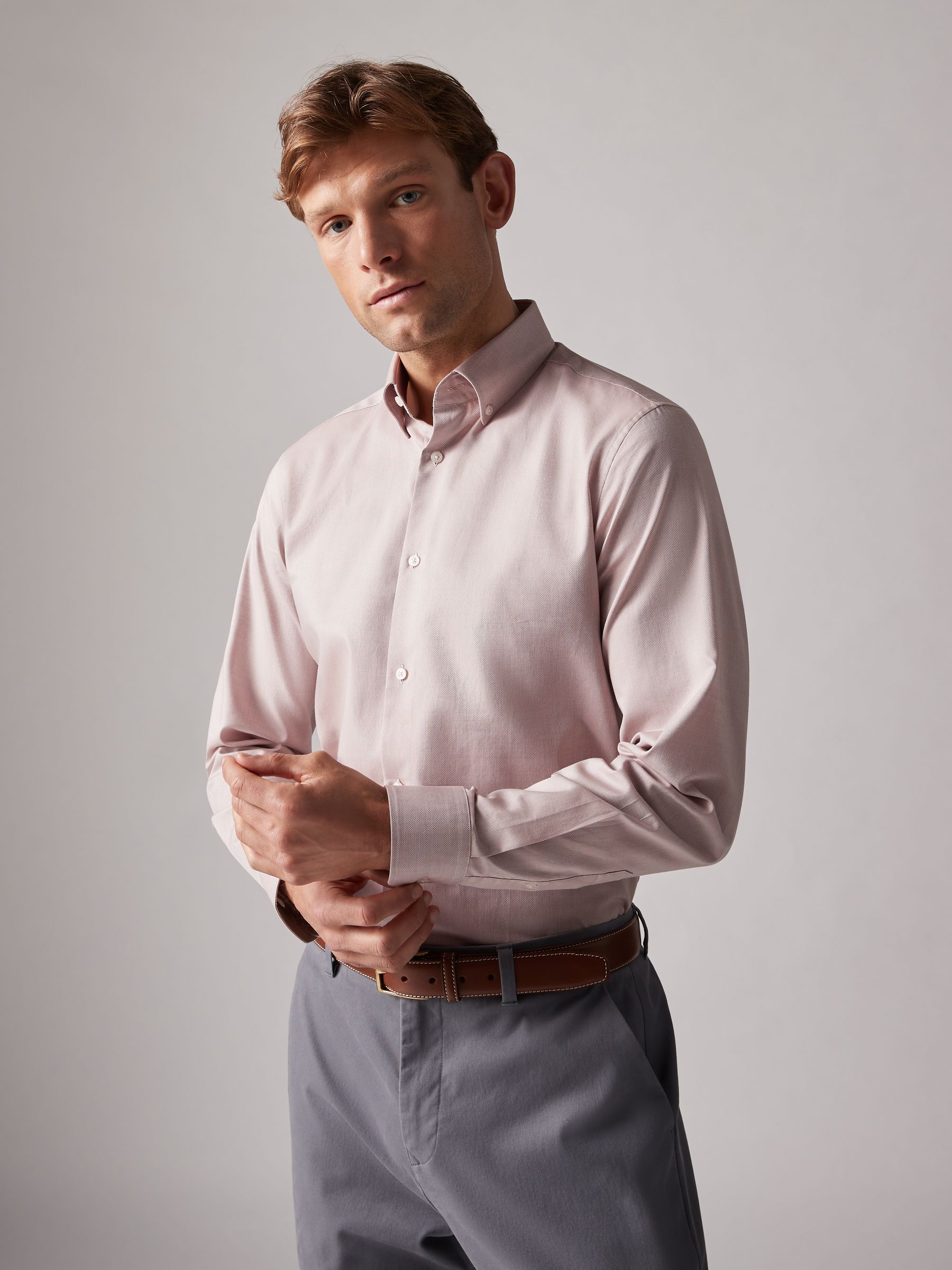 Neutral Slim Fit Oxford Shirt - Image 2 of 6