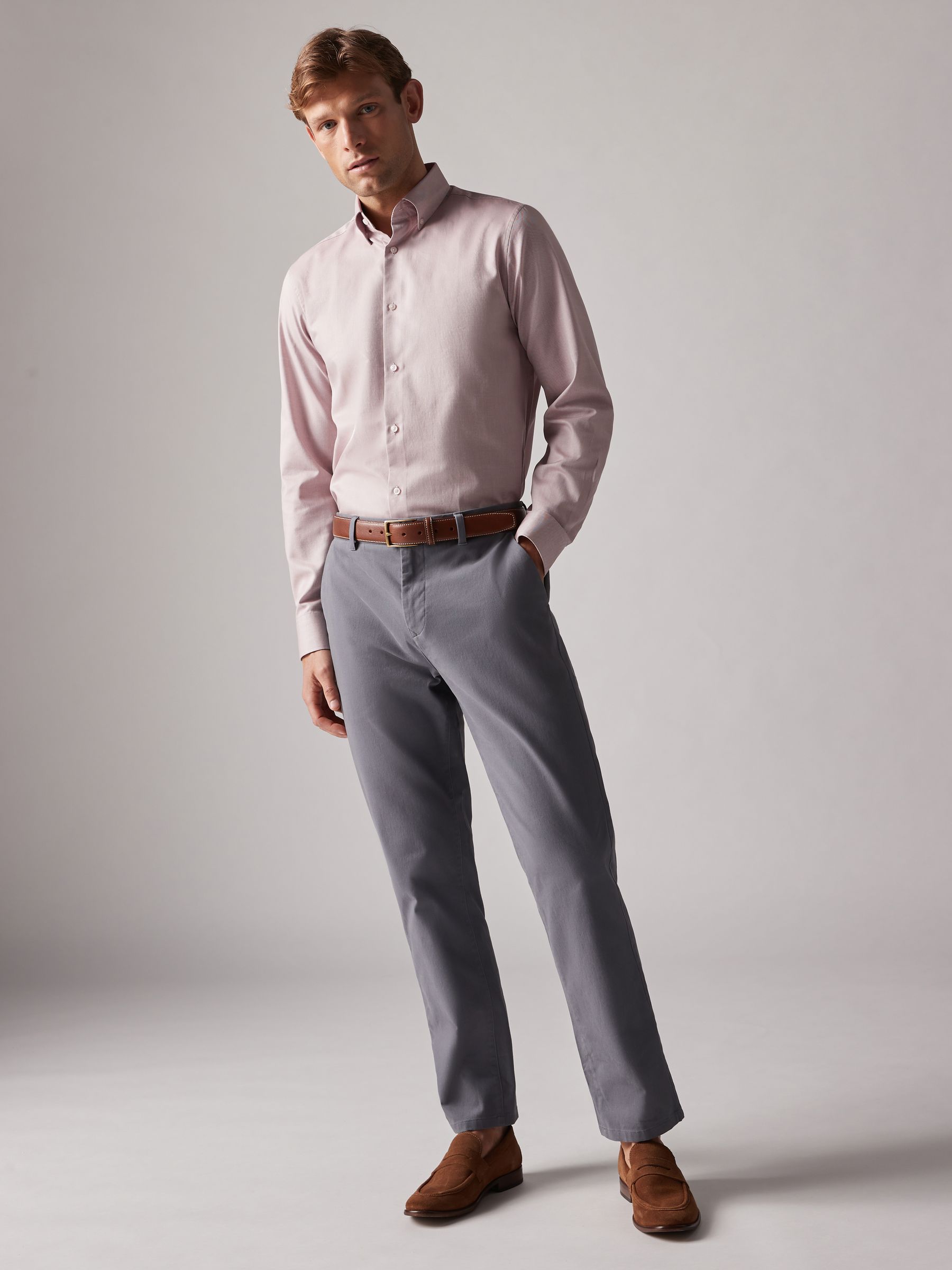 Neutral Slim Fit Oxford Shirt - Image 4 of 6