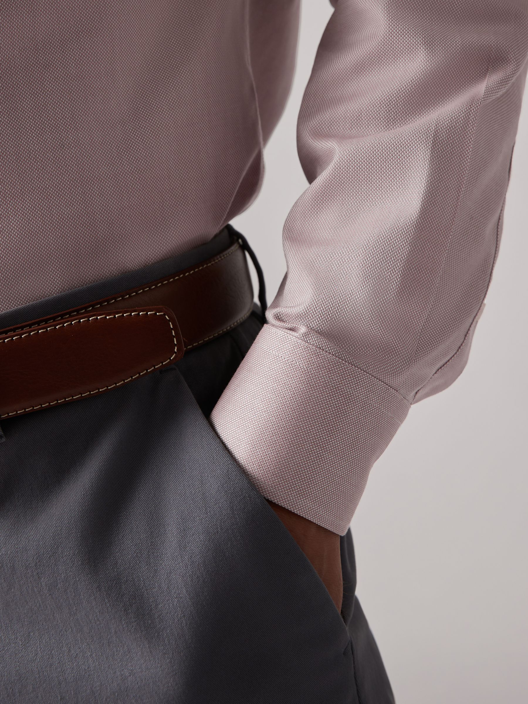 Neutral Slim Fit Oxford Shirt - Image 6 of 6