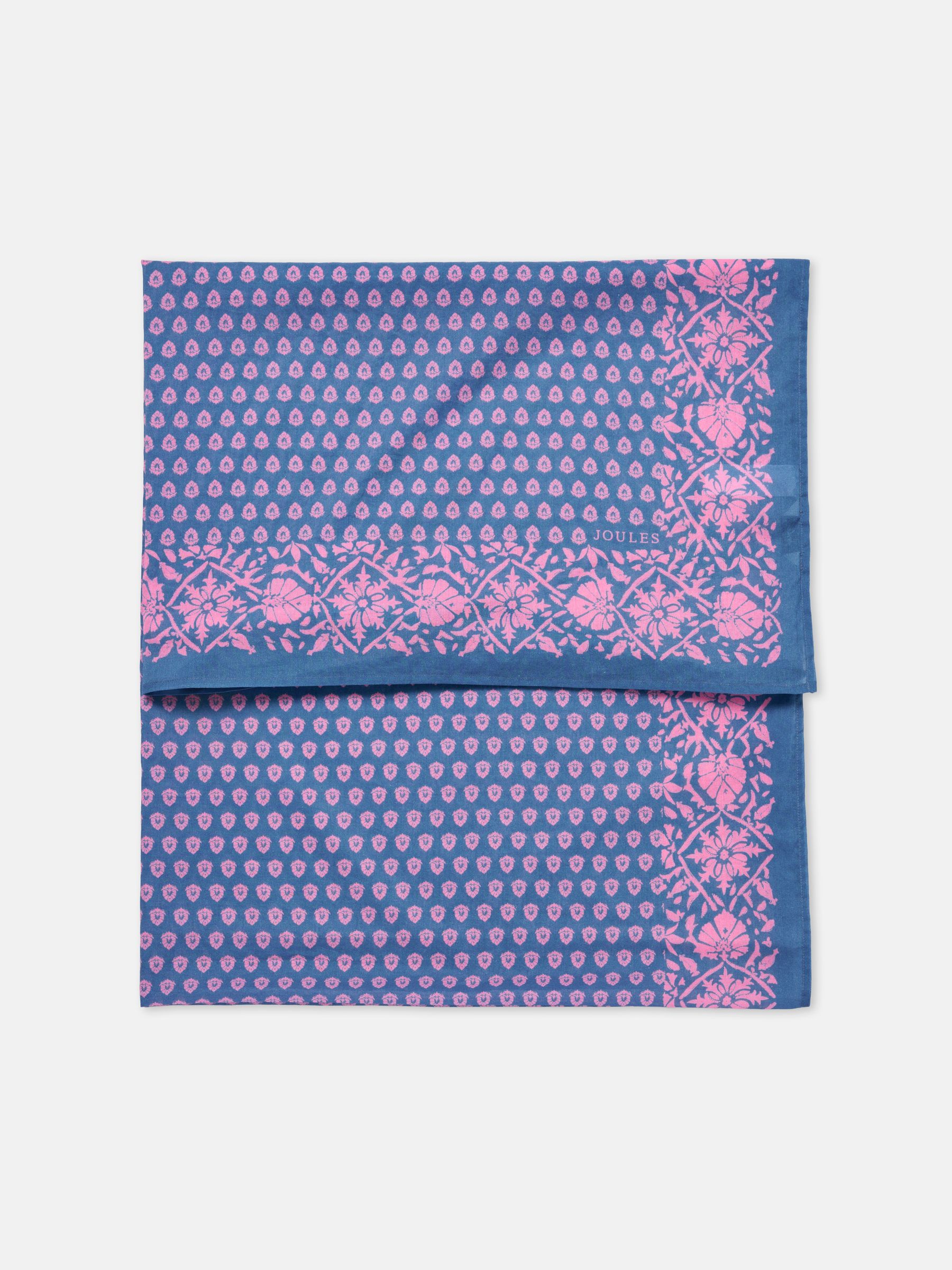 Thornham Blue & Pink Printed Sarong Scarf - Image 3 of 5