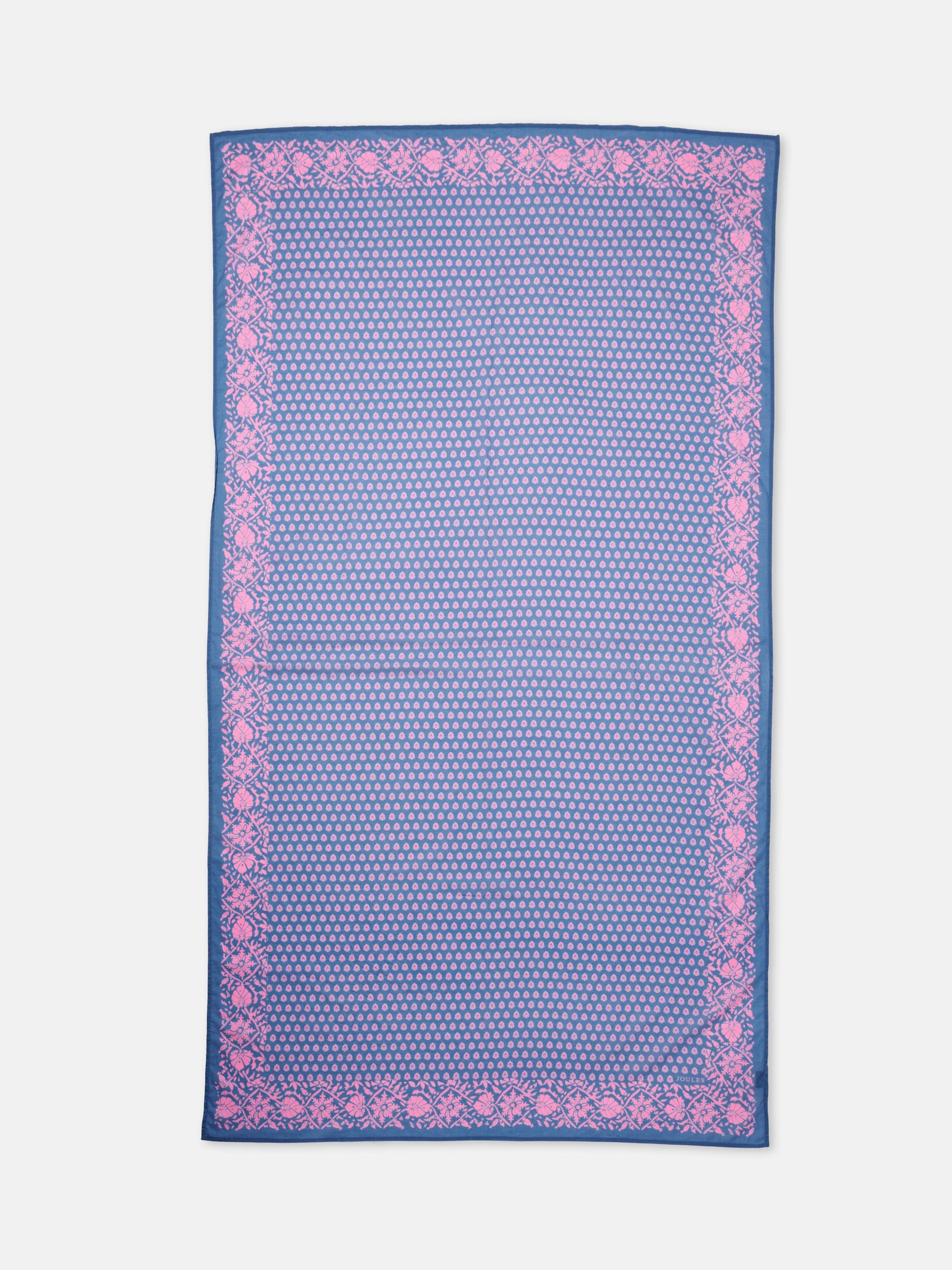 Thornham Blue & Pink Printed Sarong Scarf - Image 4 of 5