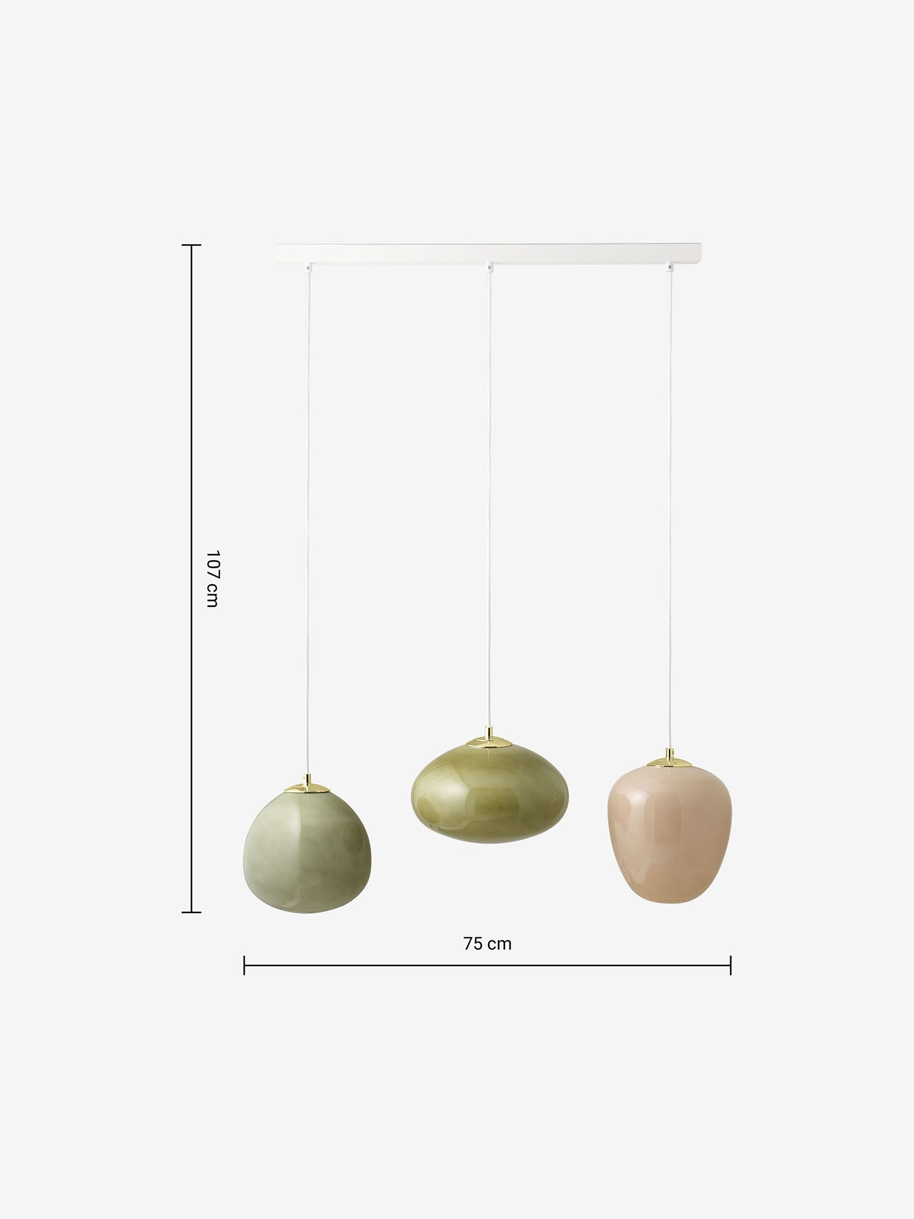 Adrianne Linear Pendant Light in Green - Image 3 of 3