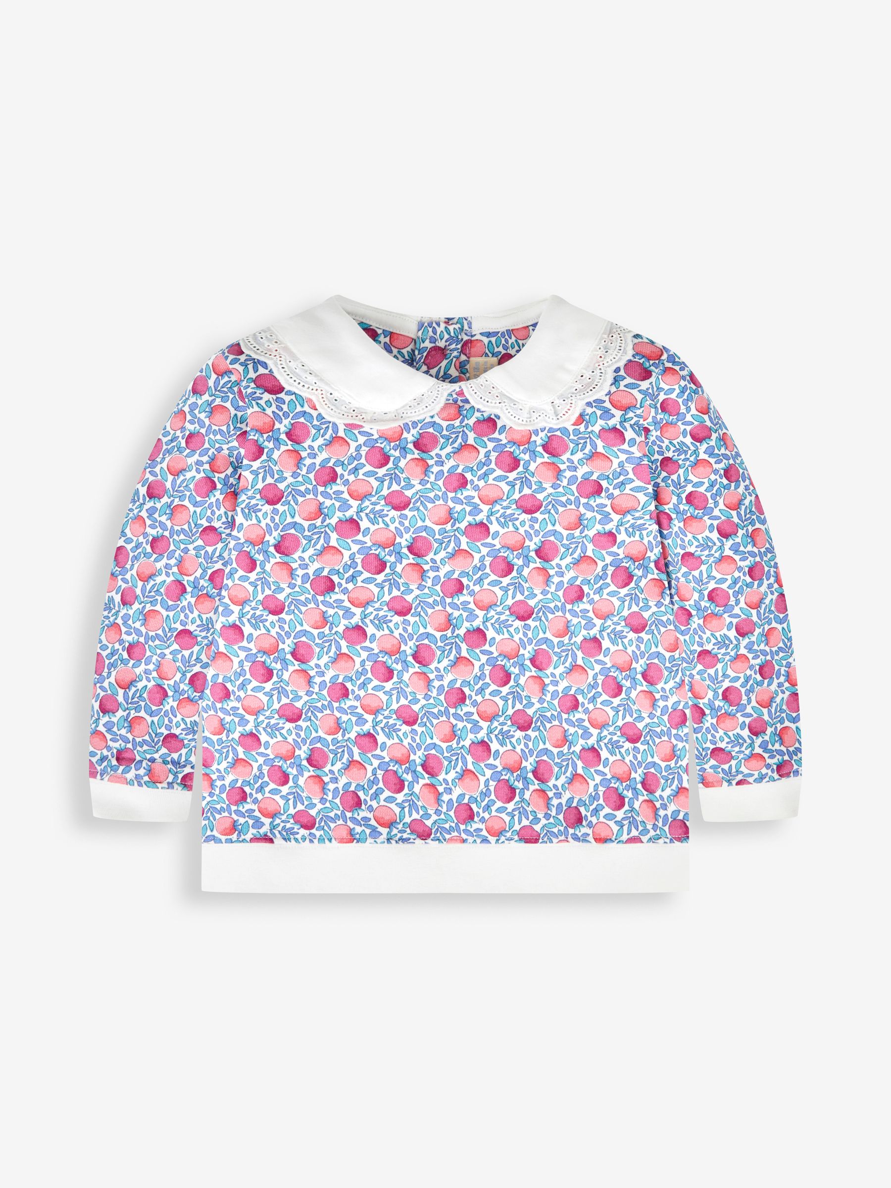 Plum Girls' Apple Sweatshirt With Broderie Collar - Image 1 of 3
