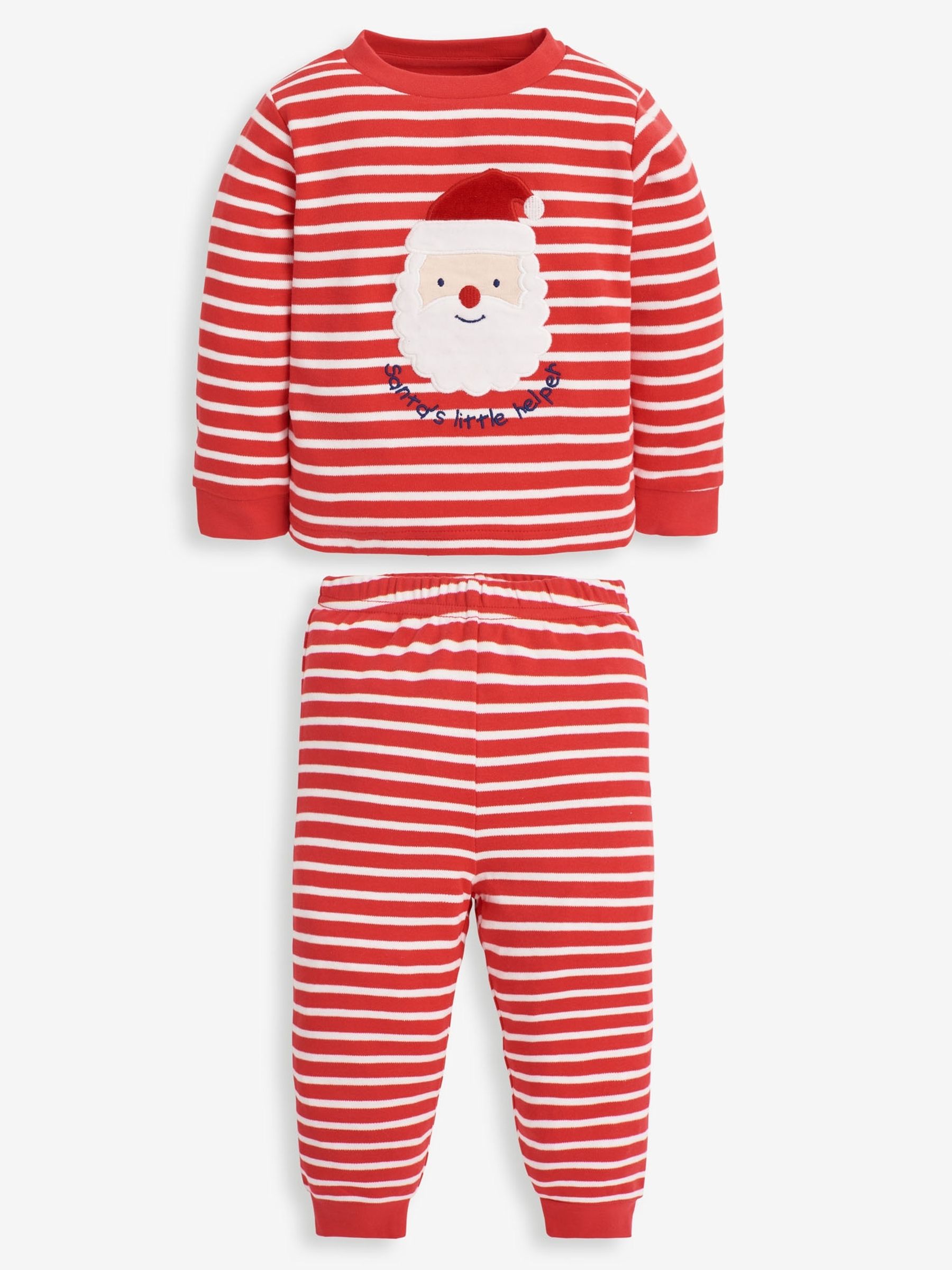 Santa Appliqué Jersey Pyjamas in Red - Image 1 of 5