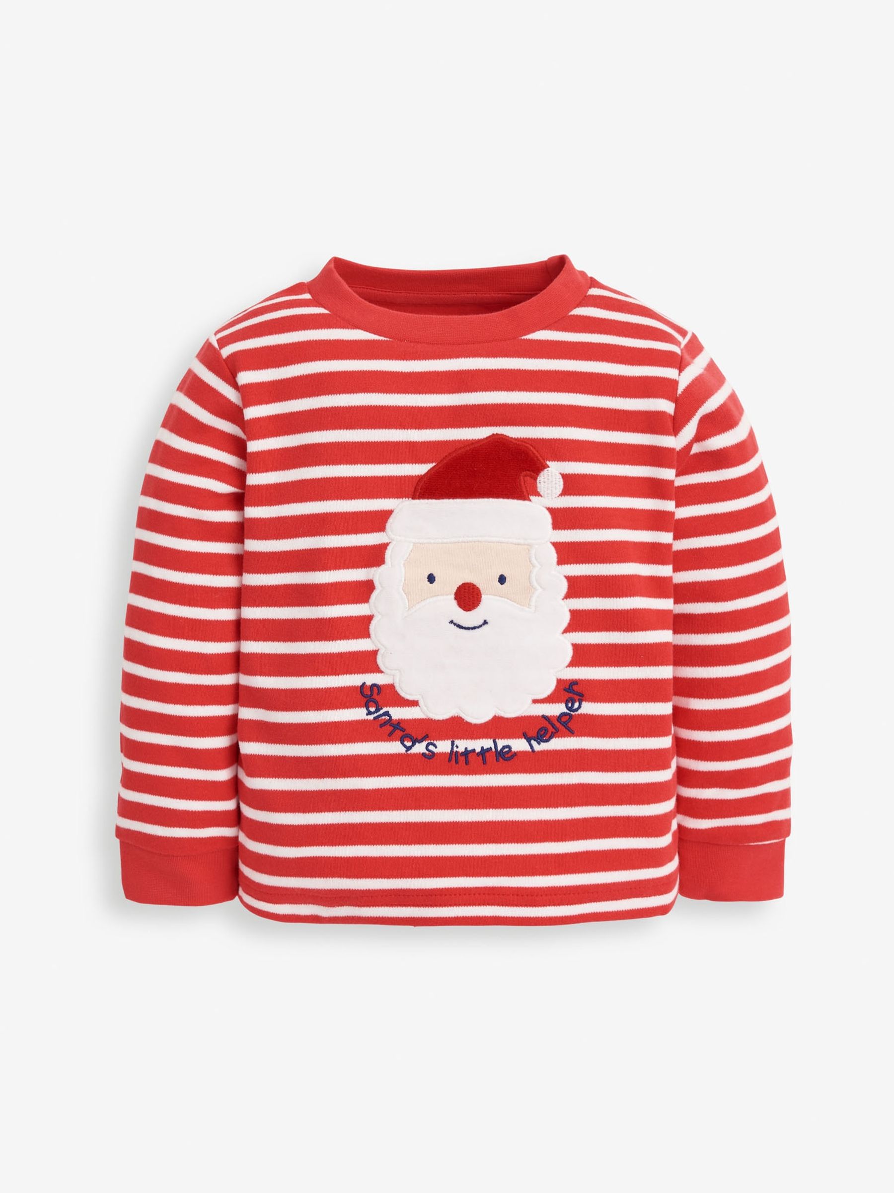 Santa Appliqué Jersey Pyjamas in Red - Image 2 of 5
