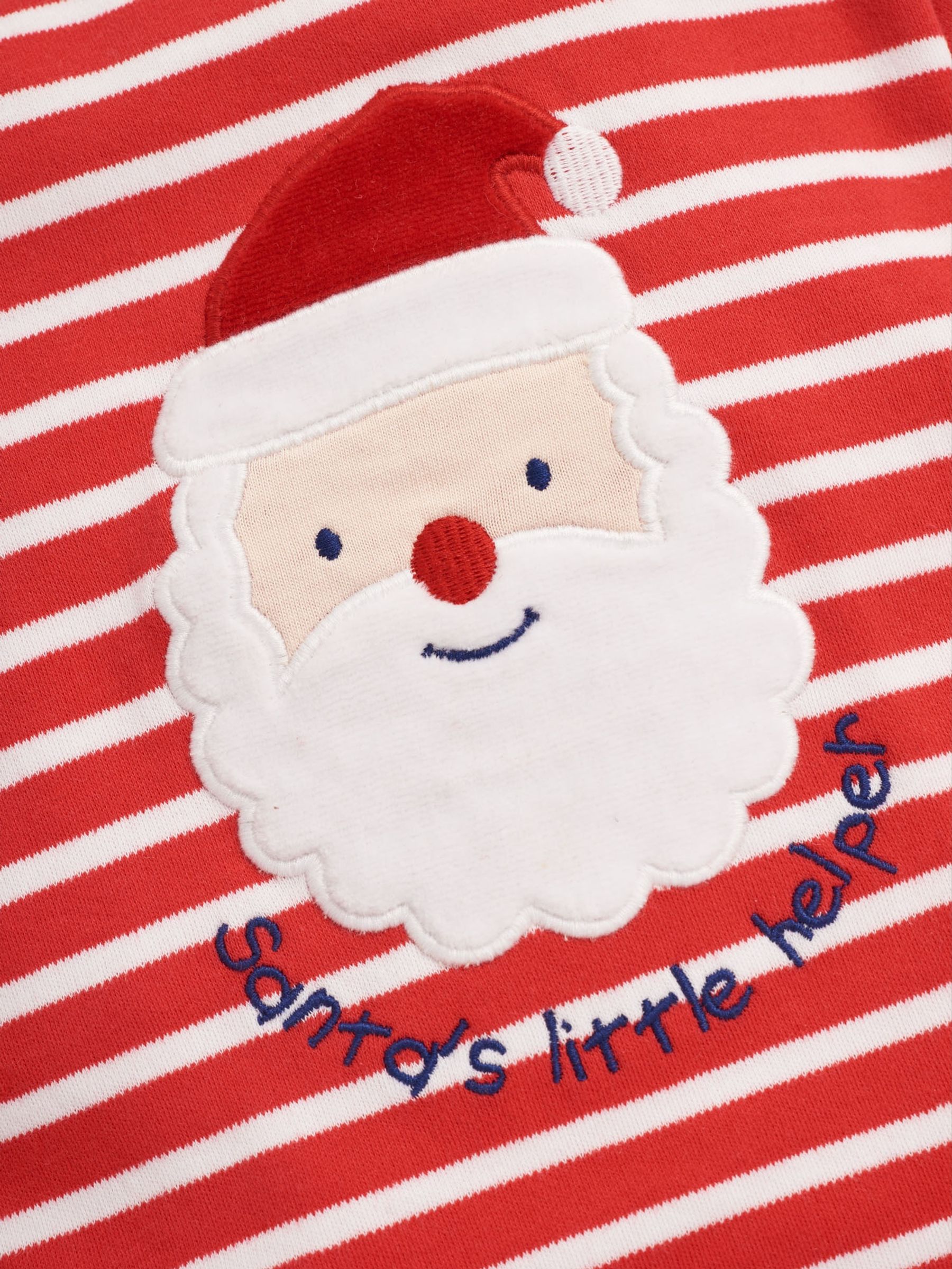 Santa Appliqué Jersey Pyjamas in Red - Image 4 of 5