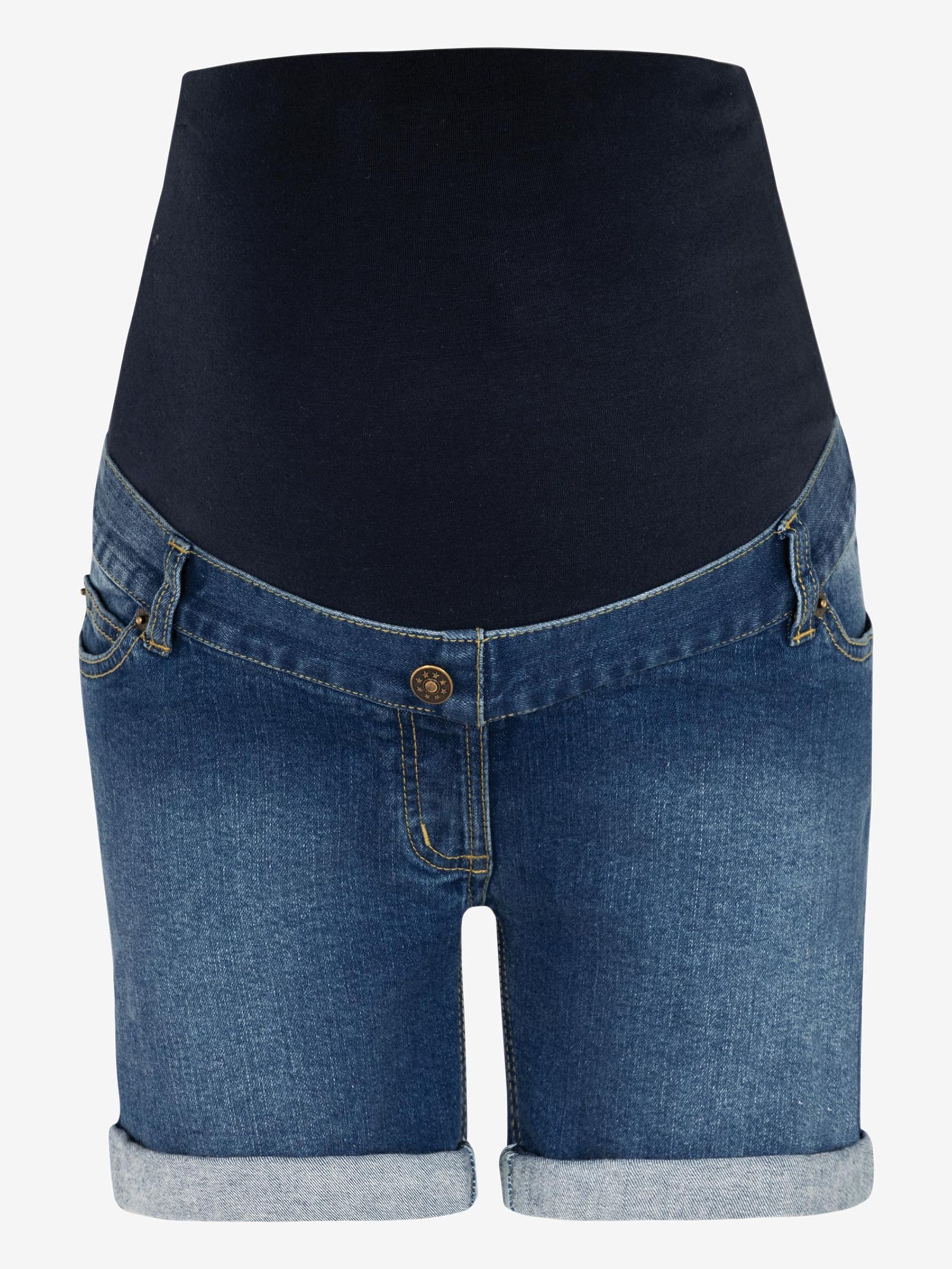 Light Wash Mid Wash Denim Maternity Shorts - Image 18 of 18