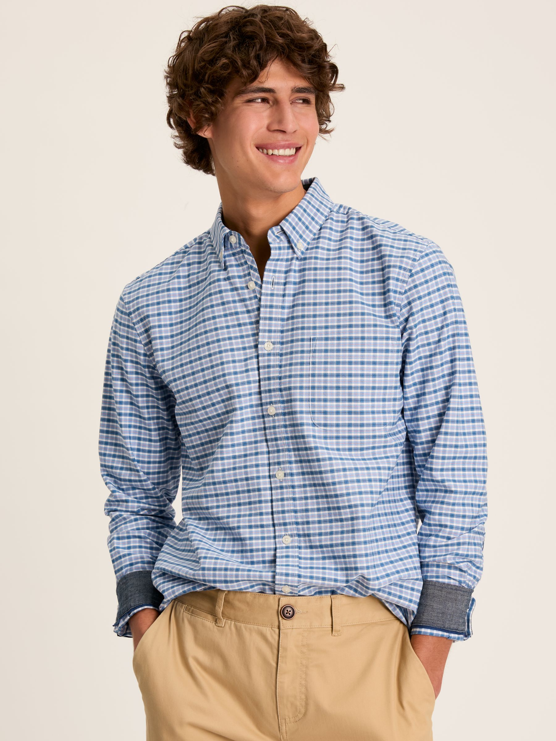 Welford Blue Gingham Cotton Check Shirt - Image 1 of 6