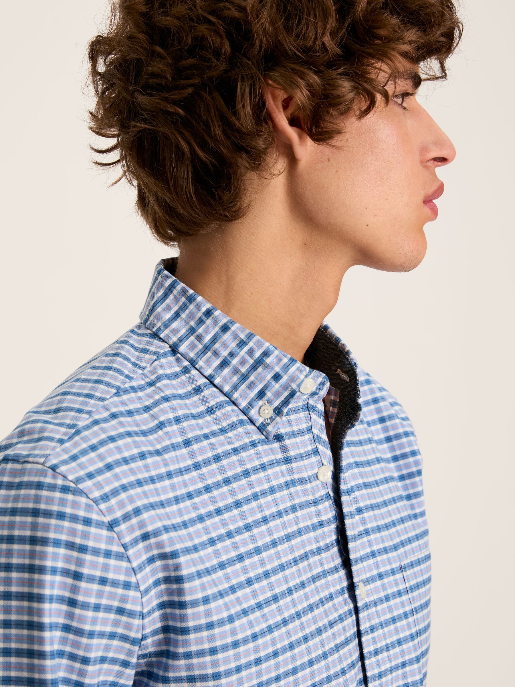 Welford Blue Gingham Cotton Check Shirt - Image 5 of 6