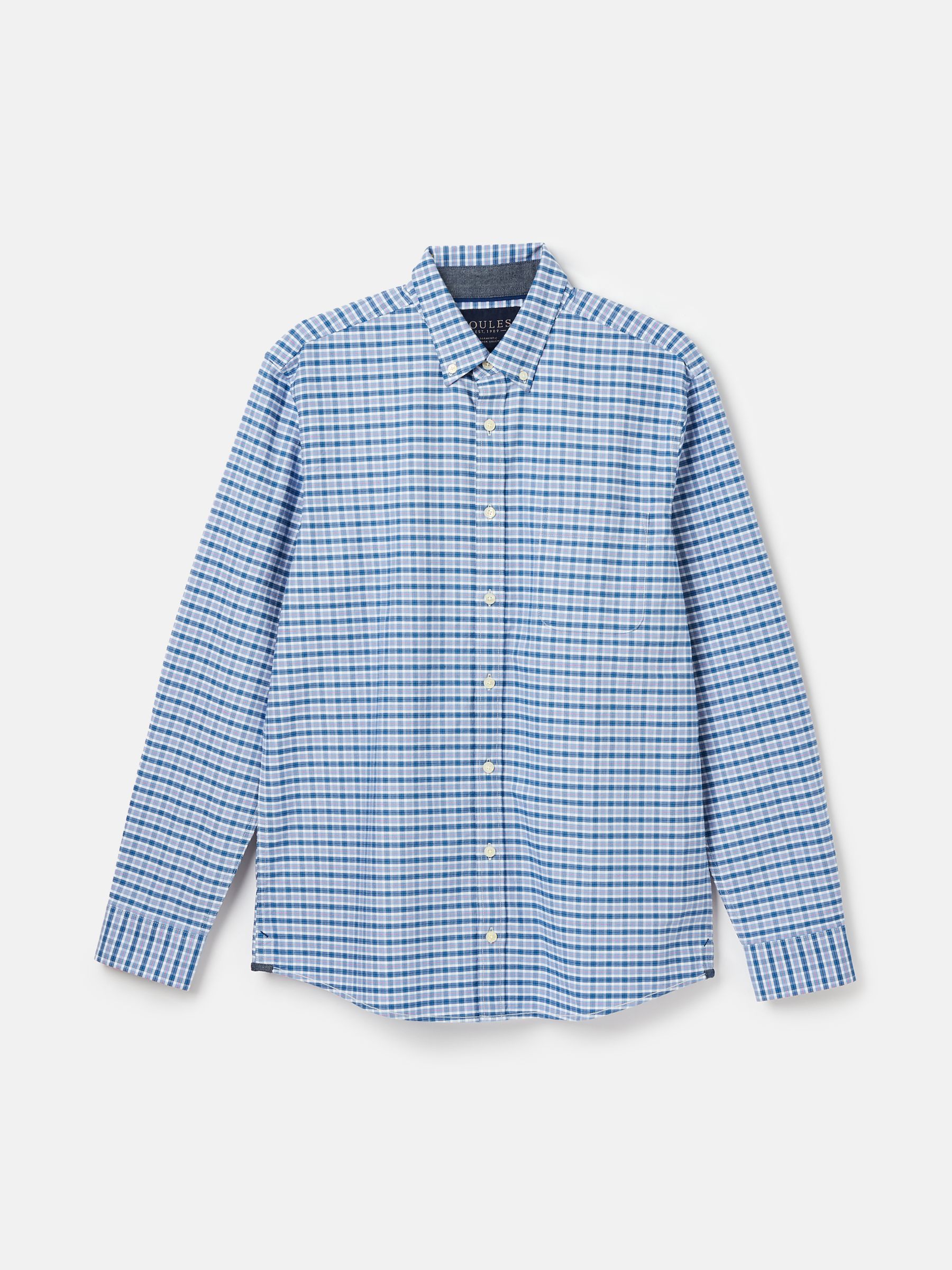 Welford Blue Gingham Cotton Check Shirt - Image 6 of 6