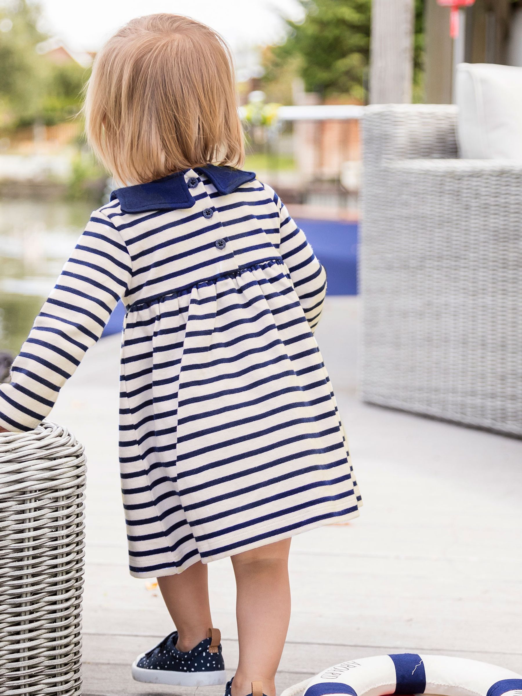 Cream Long Sleeve Sailor Jersey Dress - Image 2 of 6