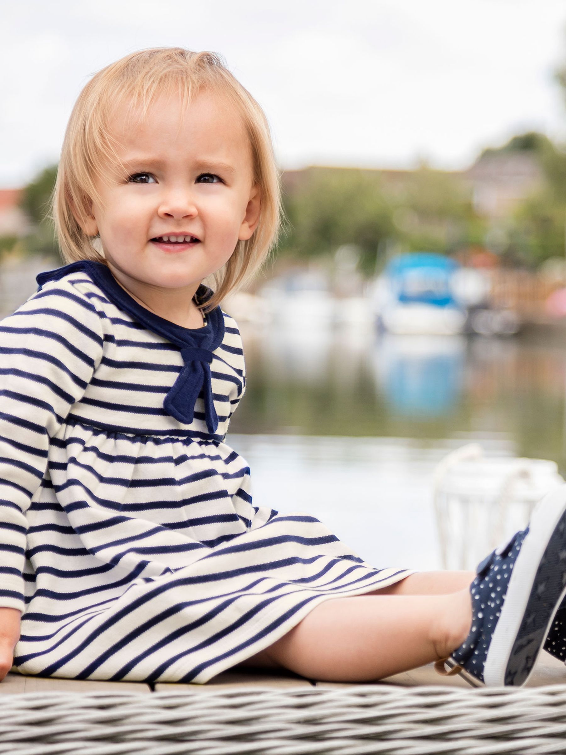 Cream Long Sleeve Sailor Jersey Dress - Image 3 of 6