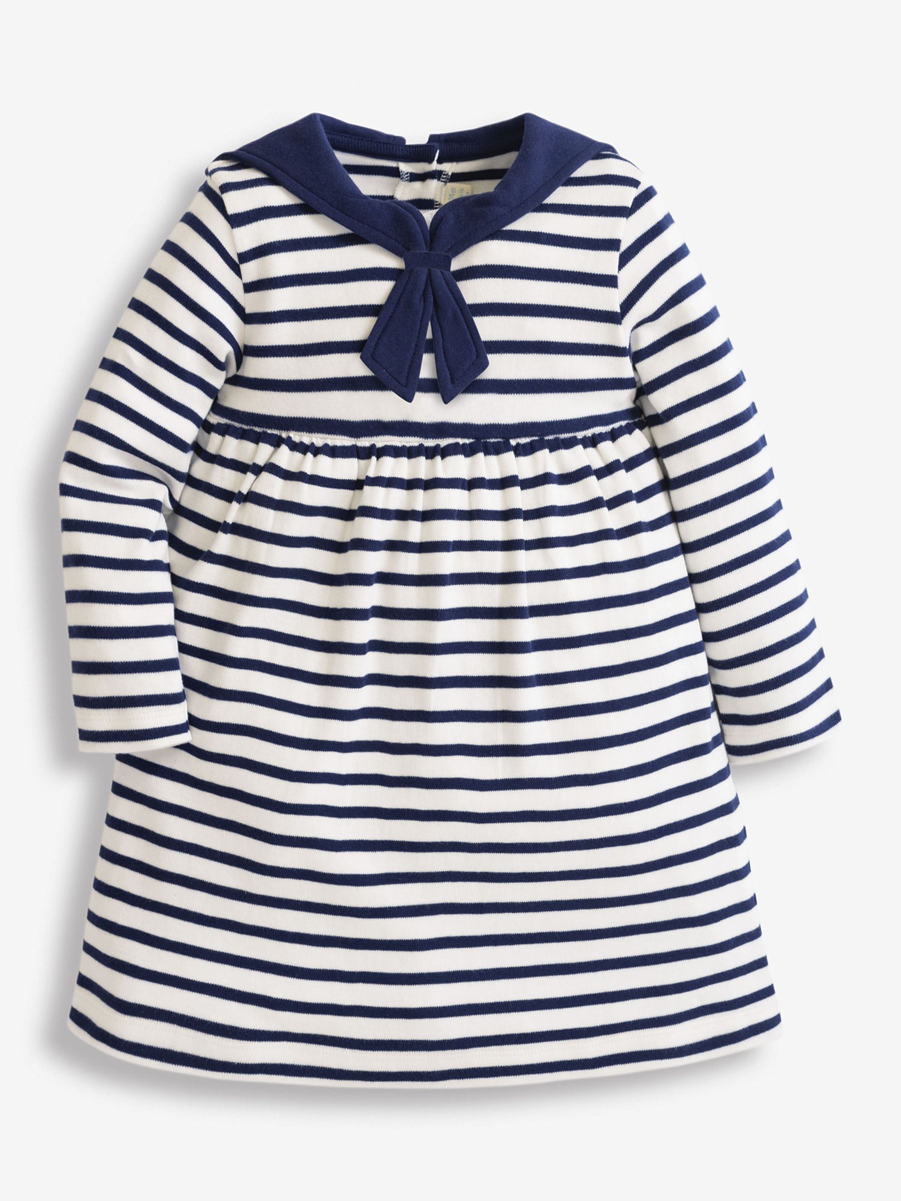 Cream Long Sleeve Sailor Jersey Dress - Image 4 of 6