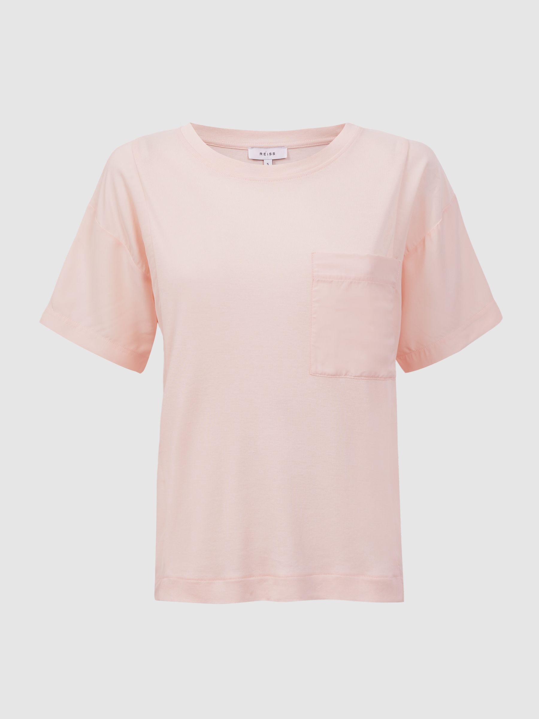 Cotton Blend Crew Neck T-Shirt in Pink - Image 2 of 4 Cotton Blend Crew Neck T-Shirt in Pink - Image 2 of 4