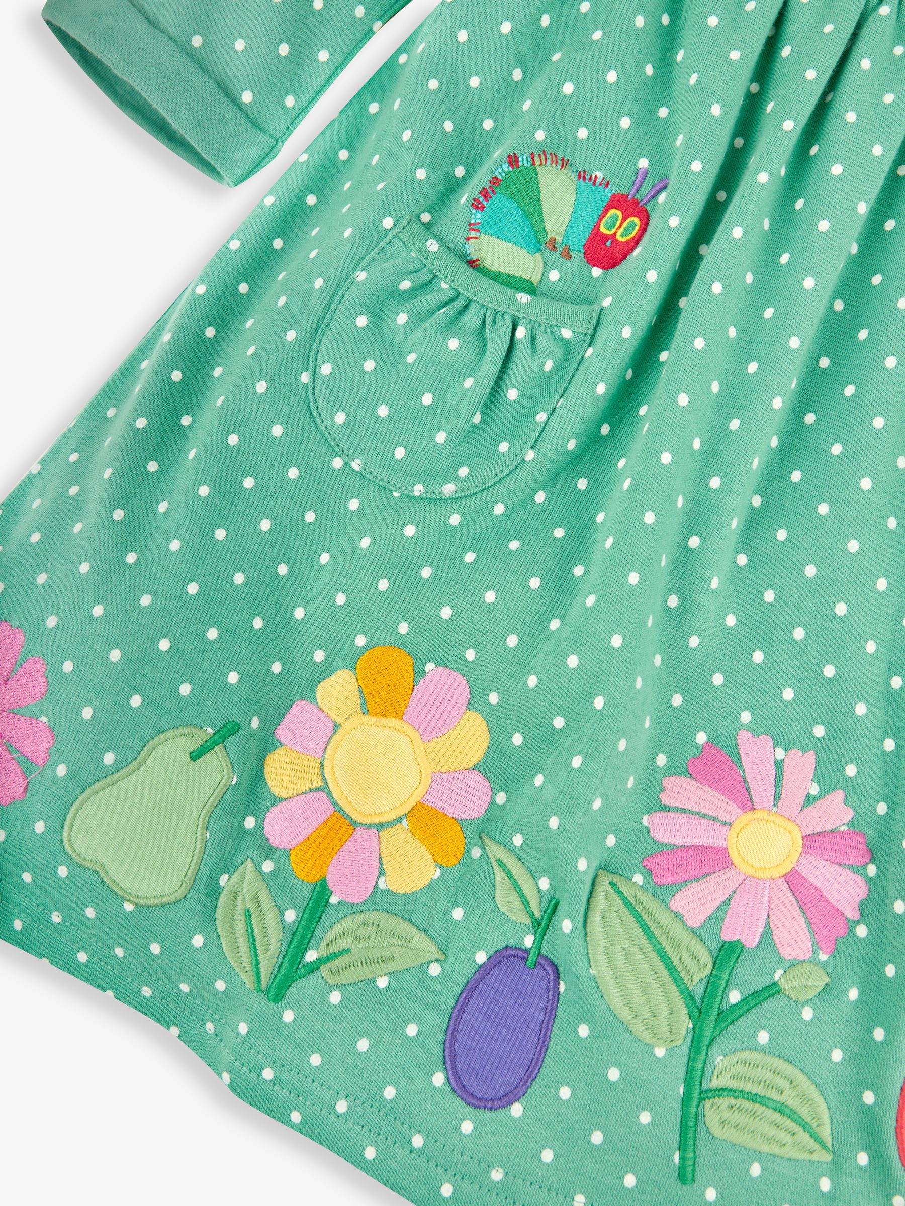 Duck Egg Girls' The Very Hungry Caterpillar Appliqué With Pet In Pocket Button Front Dress - Image 4 of 4