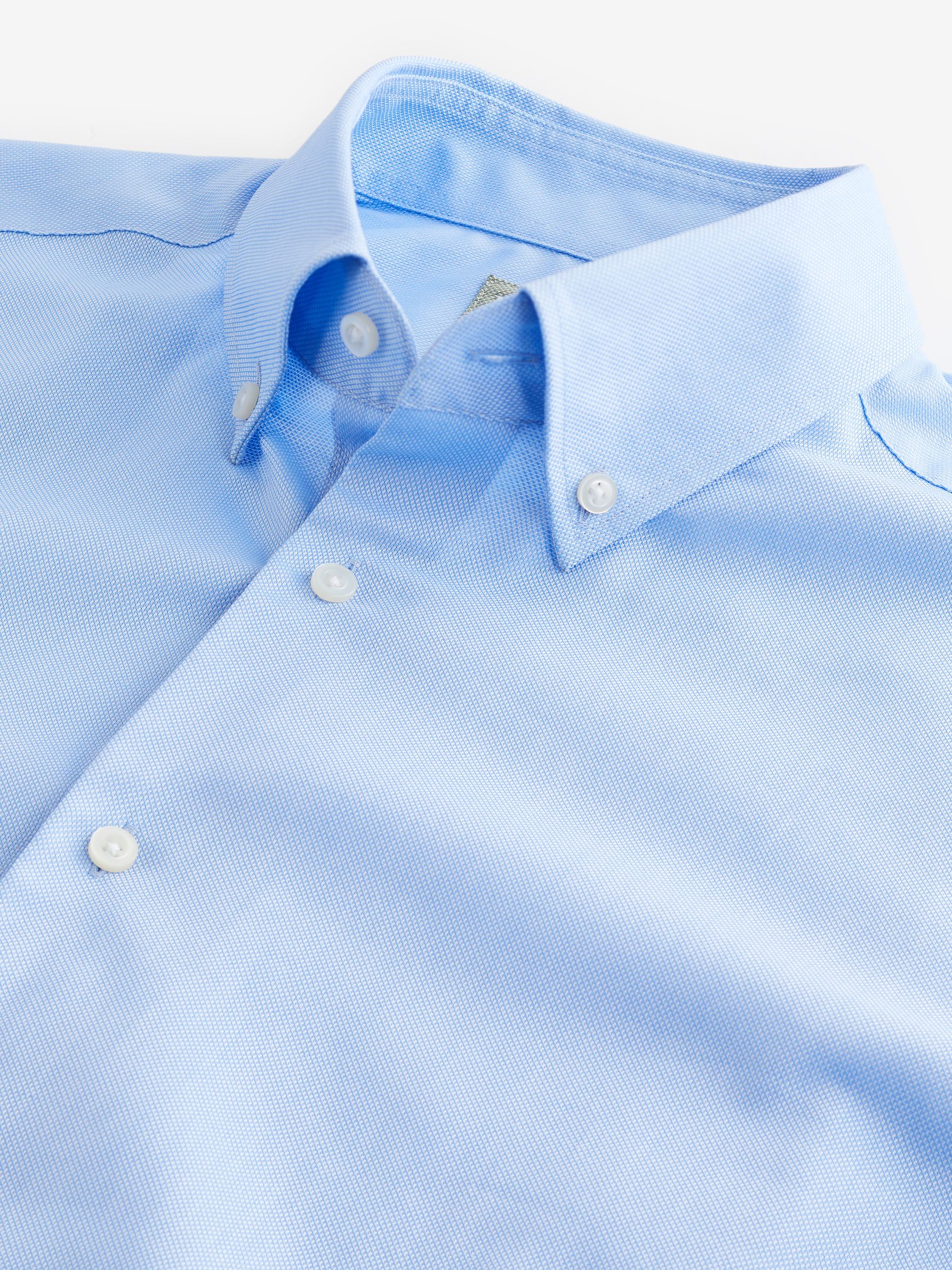 Light Blue Slim Fit Oxford Shirt - Image 7 of 8