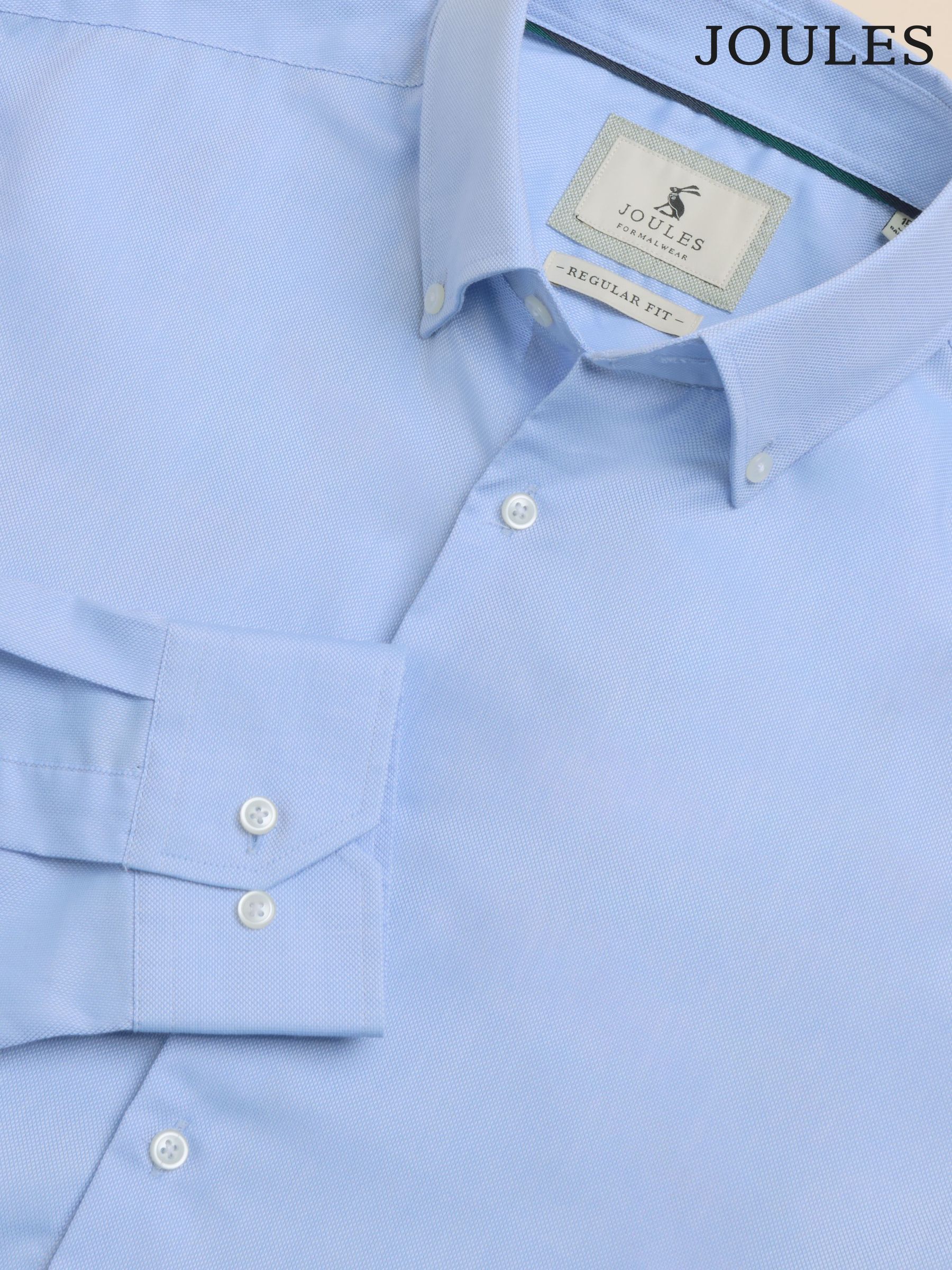 Light Blue Slim Fit Oxford Shirt - Image 9 of 9