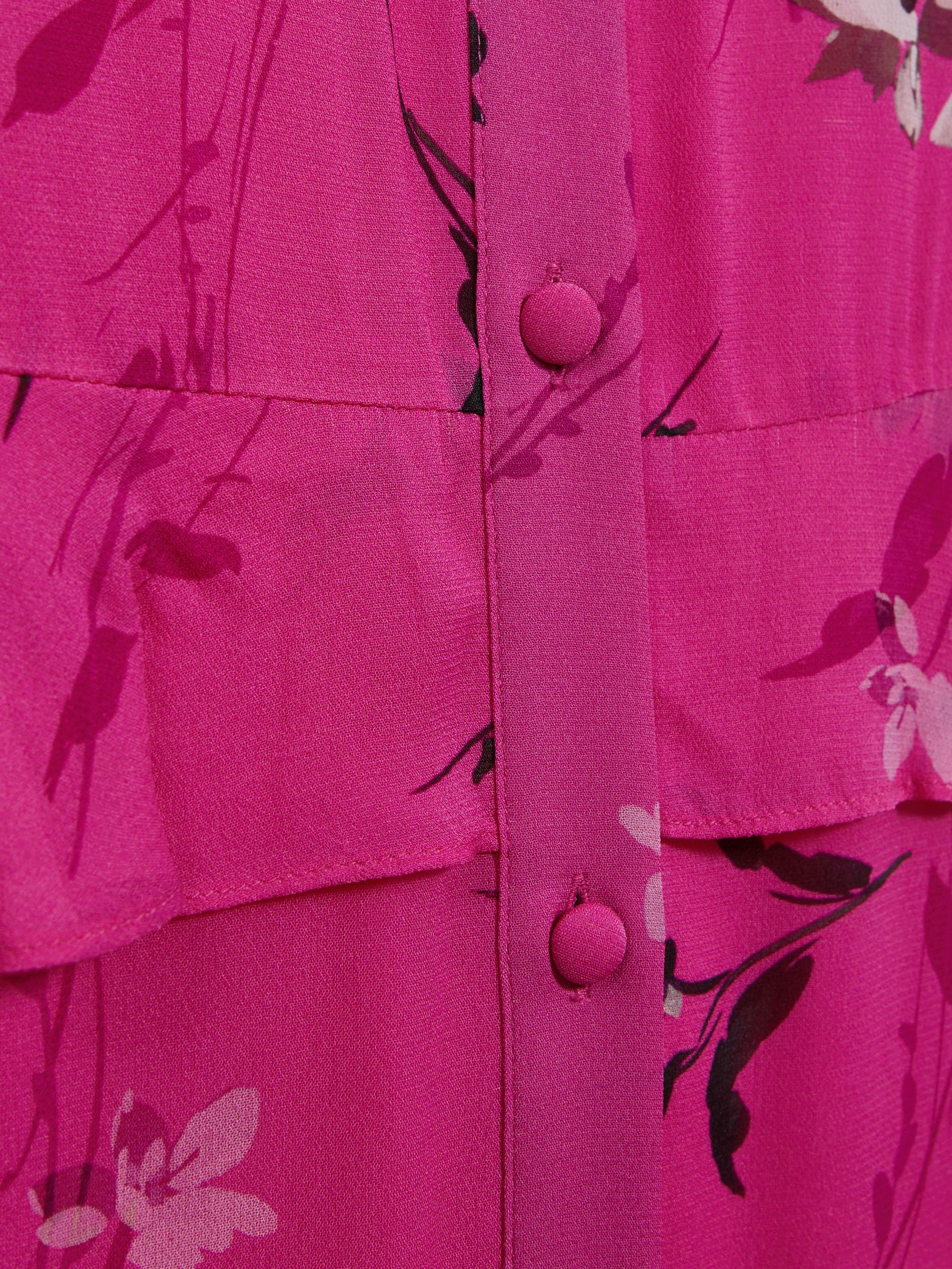 Florere Floral Tiered Maxi Dress in Bright Pink - Image 5 of 5
