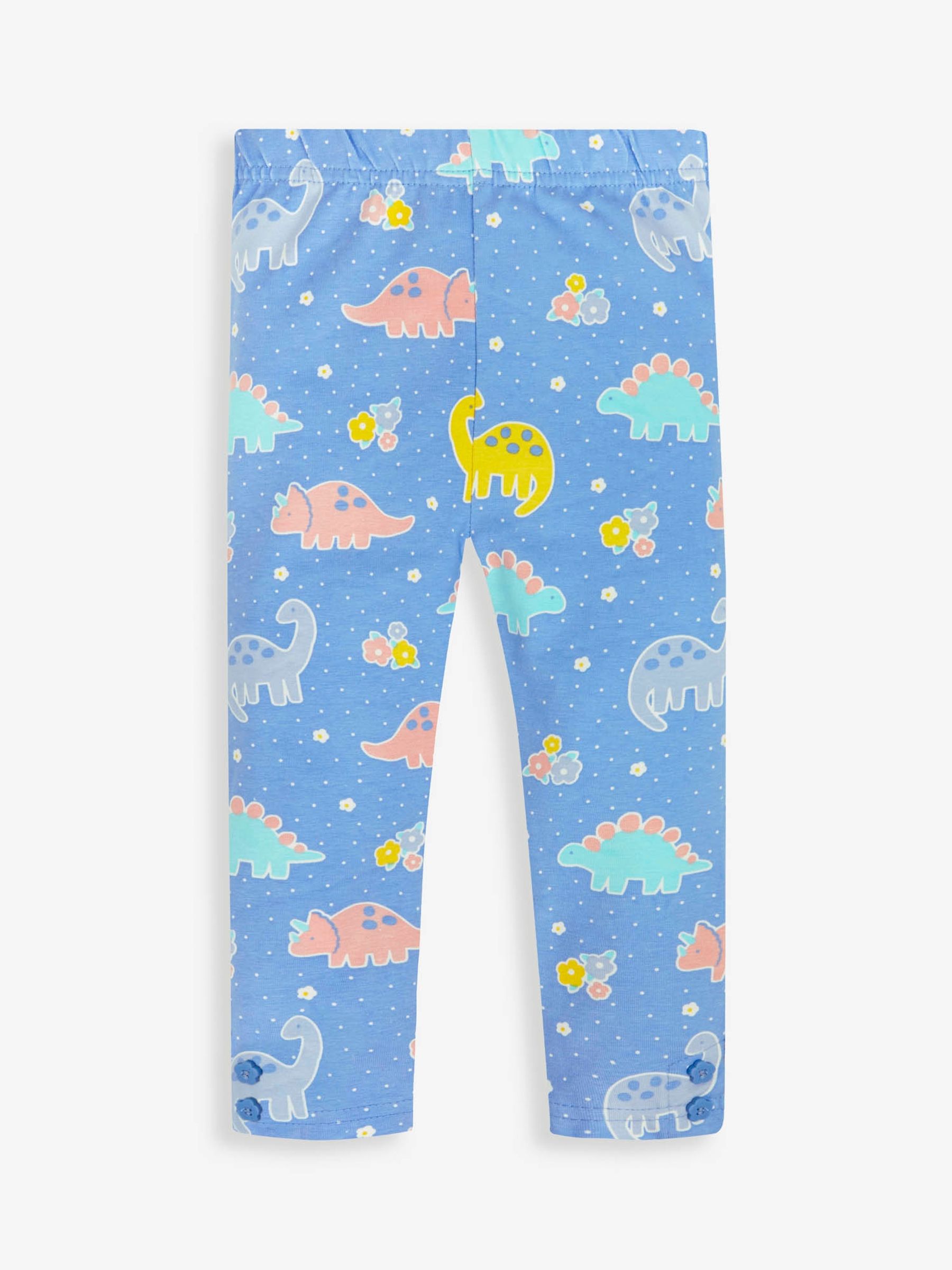 Cornflower 2-Pack Dino Print & Duck Egg Leggings - Image 2 of 5
