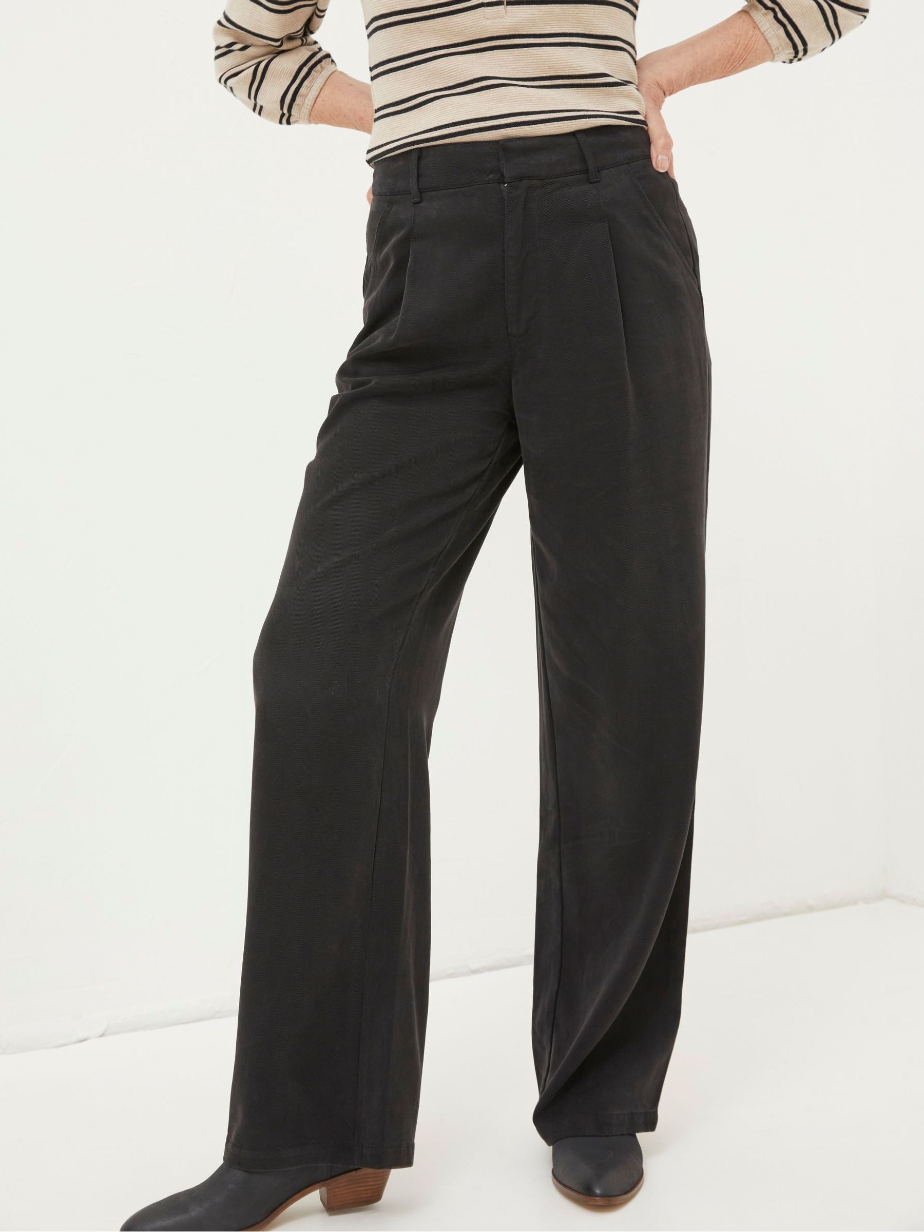 Black Wide Leg Drape Trousers - Image 1 of 1