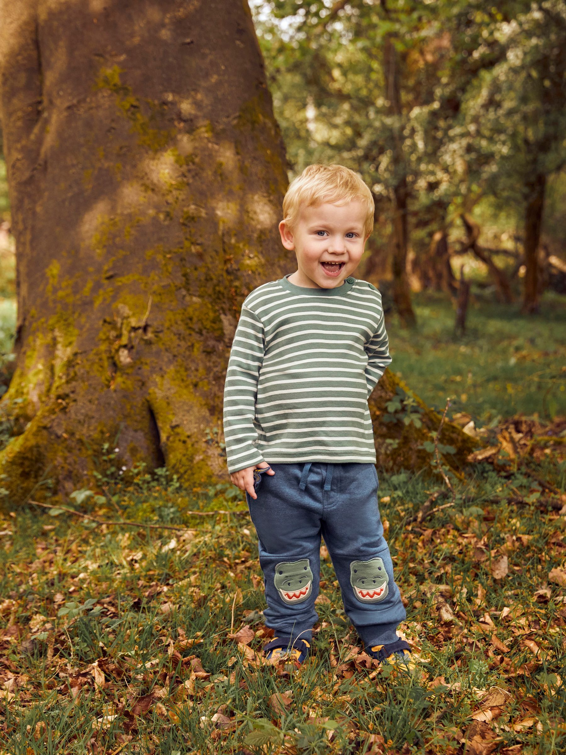 Indigo Blue TRex Appliqué Knee Joggers With Pet In Pocket - Image 1 of 4