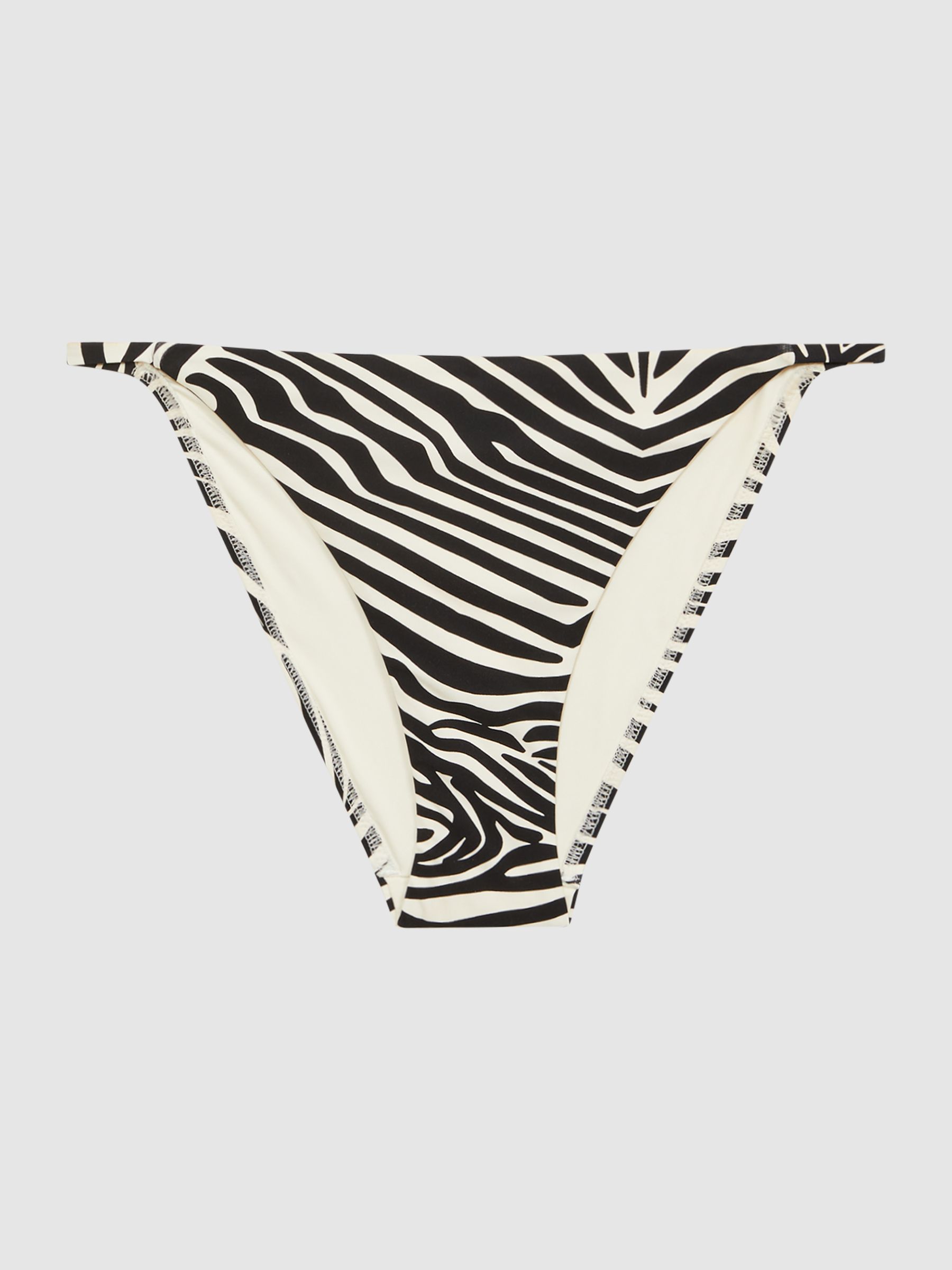 Zebra Print Bikini Bottoms in Black/White - Image 2 of 5
