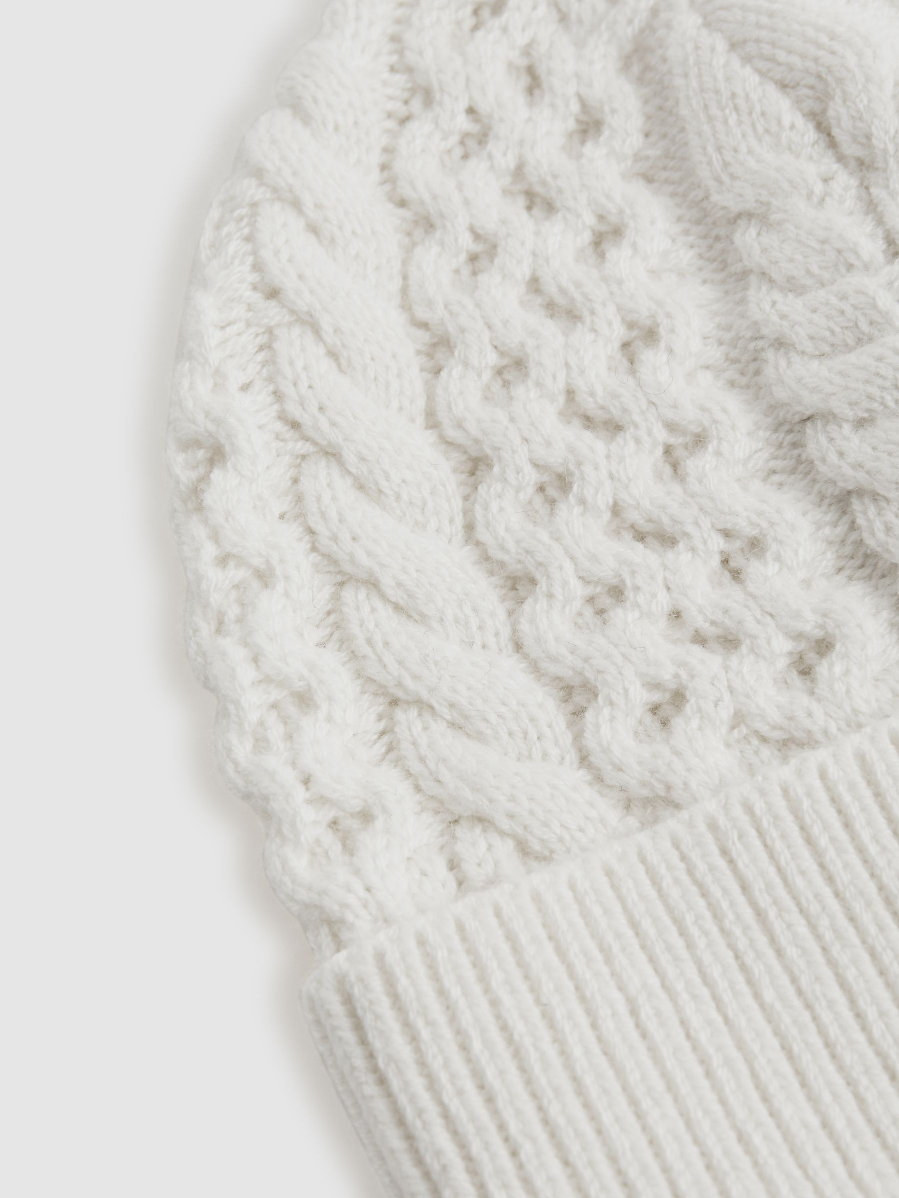 11-14 yrs Knitted Scarf and Beanie Hat Set in Ecru - Image 5 of 5