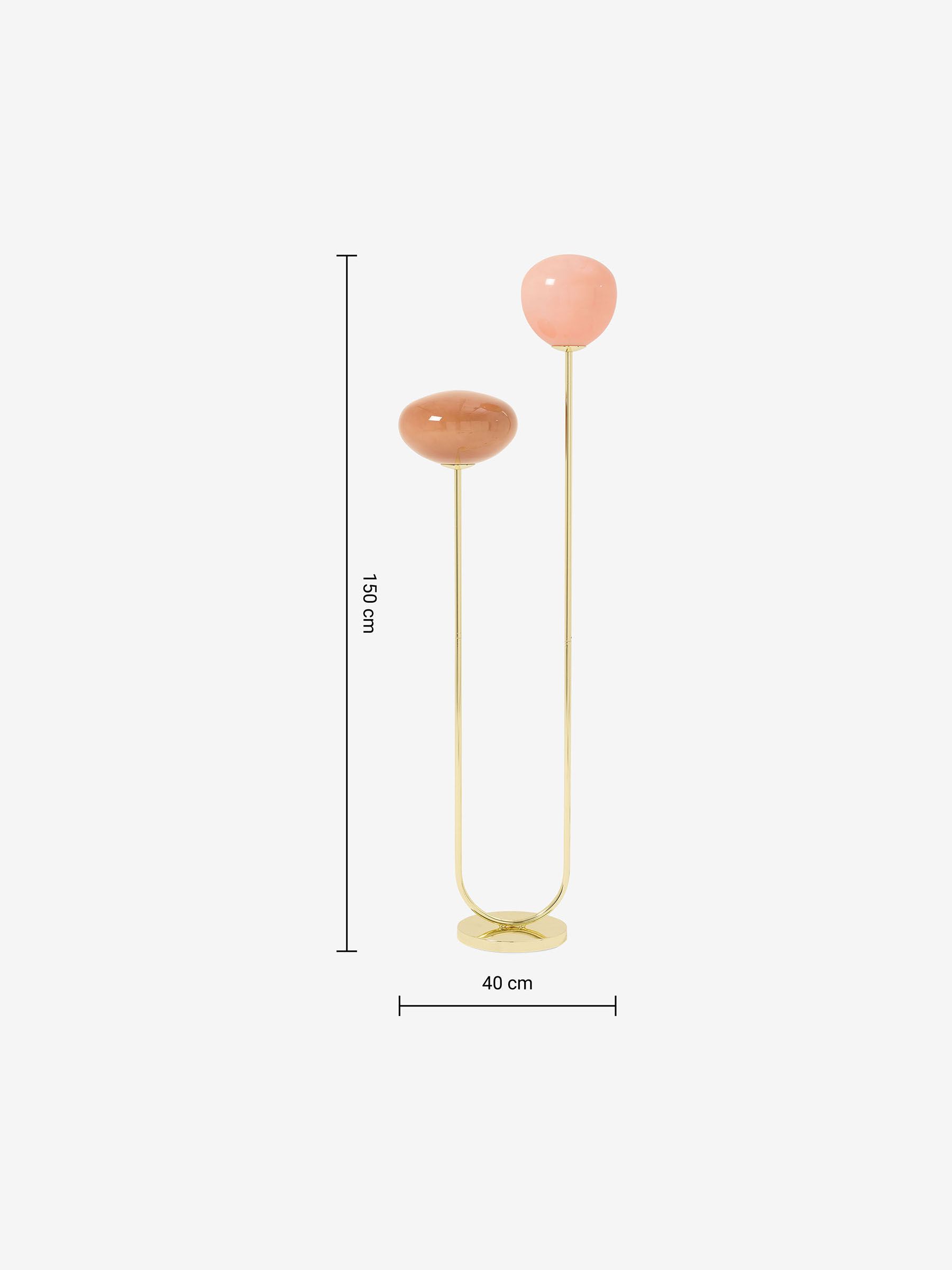Adrianne Floor Lamp in Pink Glass - Image 4 of 4
