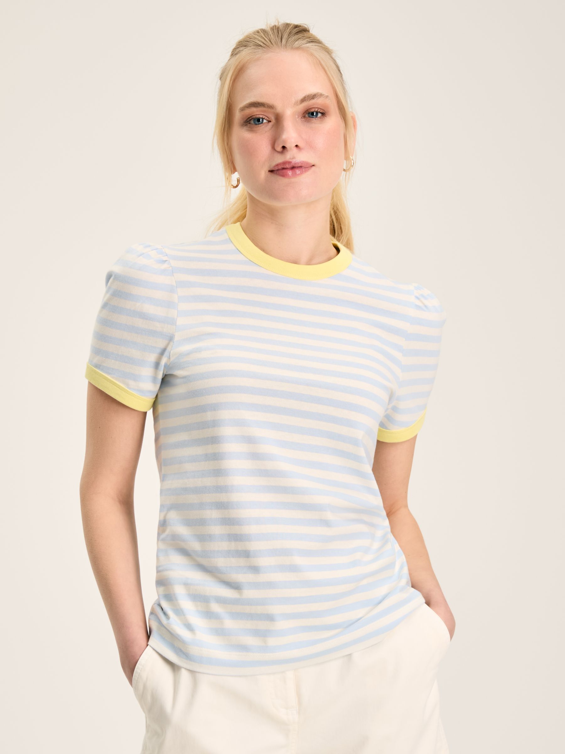 Erin Blue Stripe Short Sleeve T-Shirt | Joules