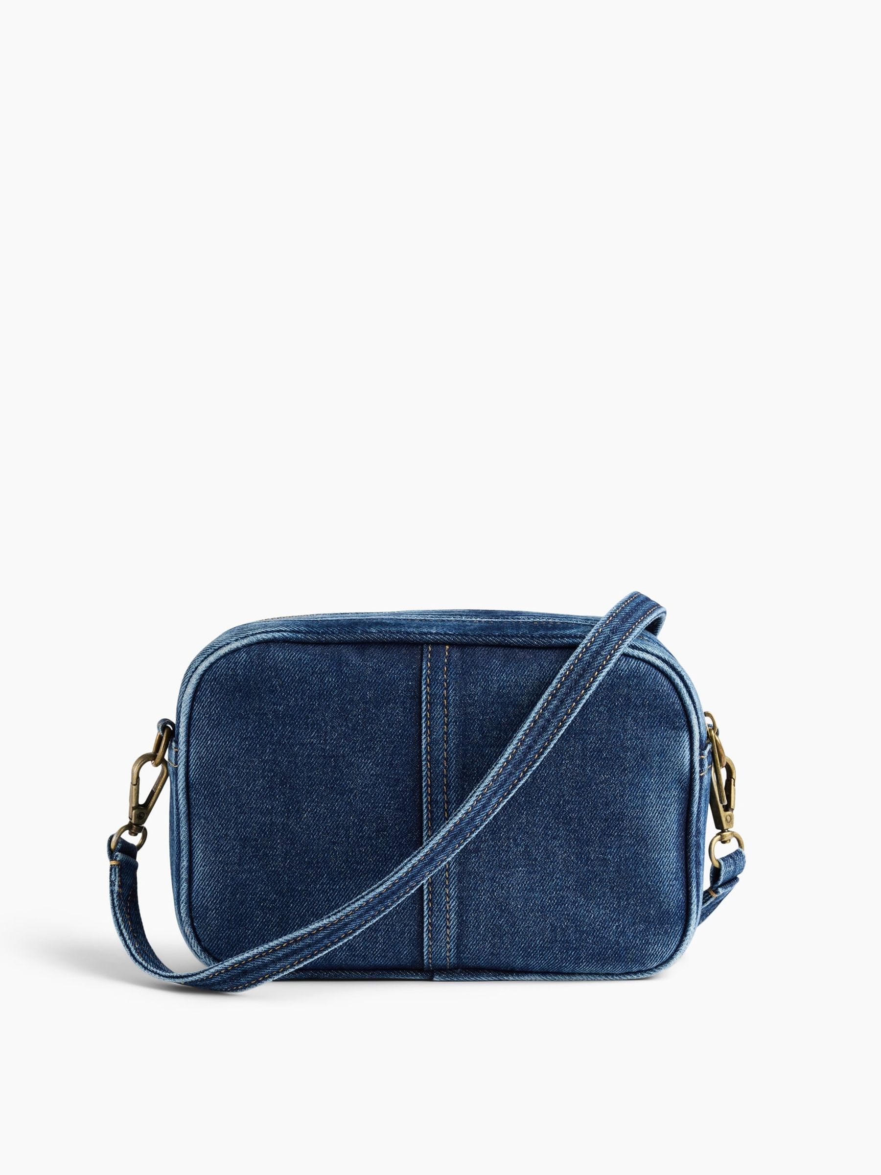 Dark Wash Denim Pocket Crossbody Bag - Image 3 of 4