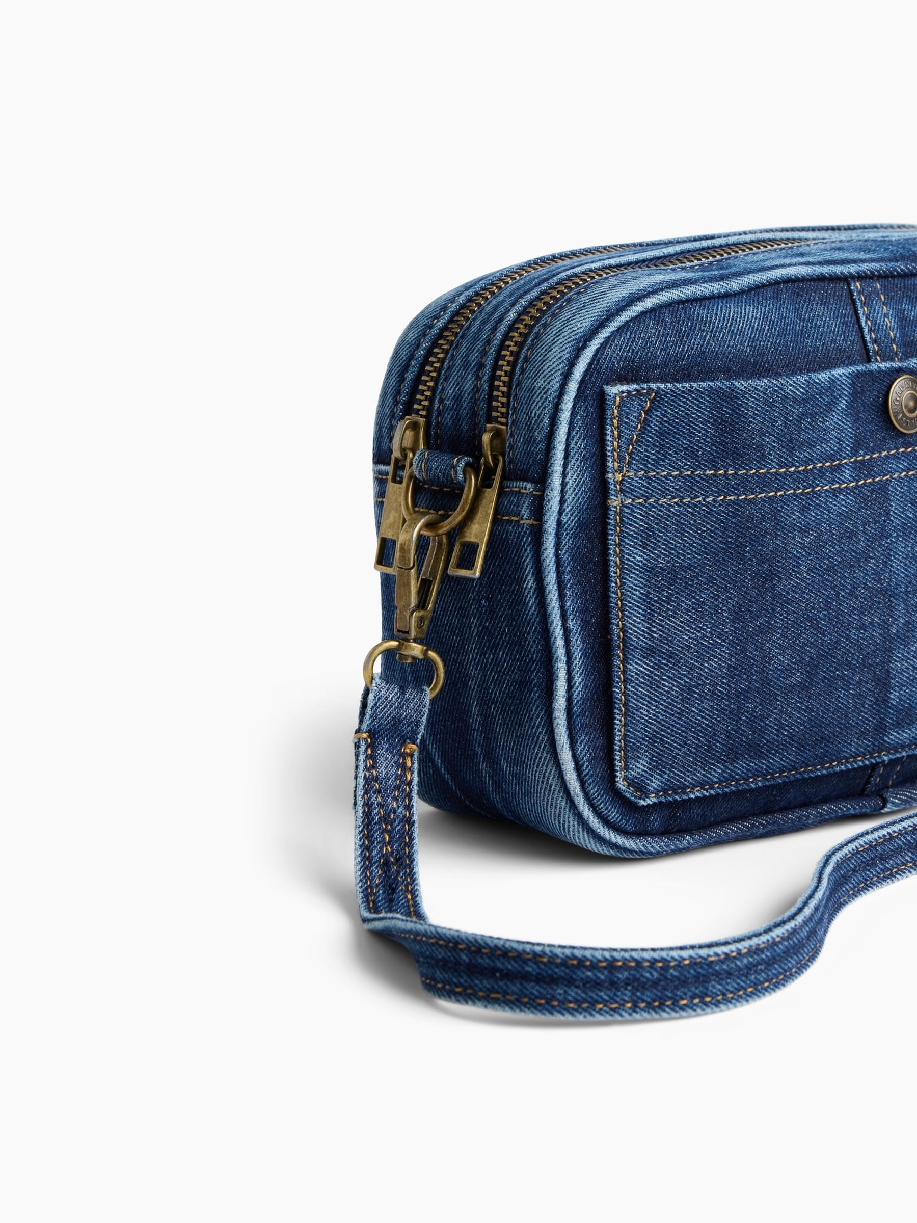 Dark Wash Denim Pocket Crossbody Bag - Image 4 of 4