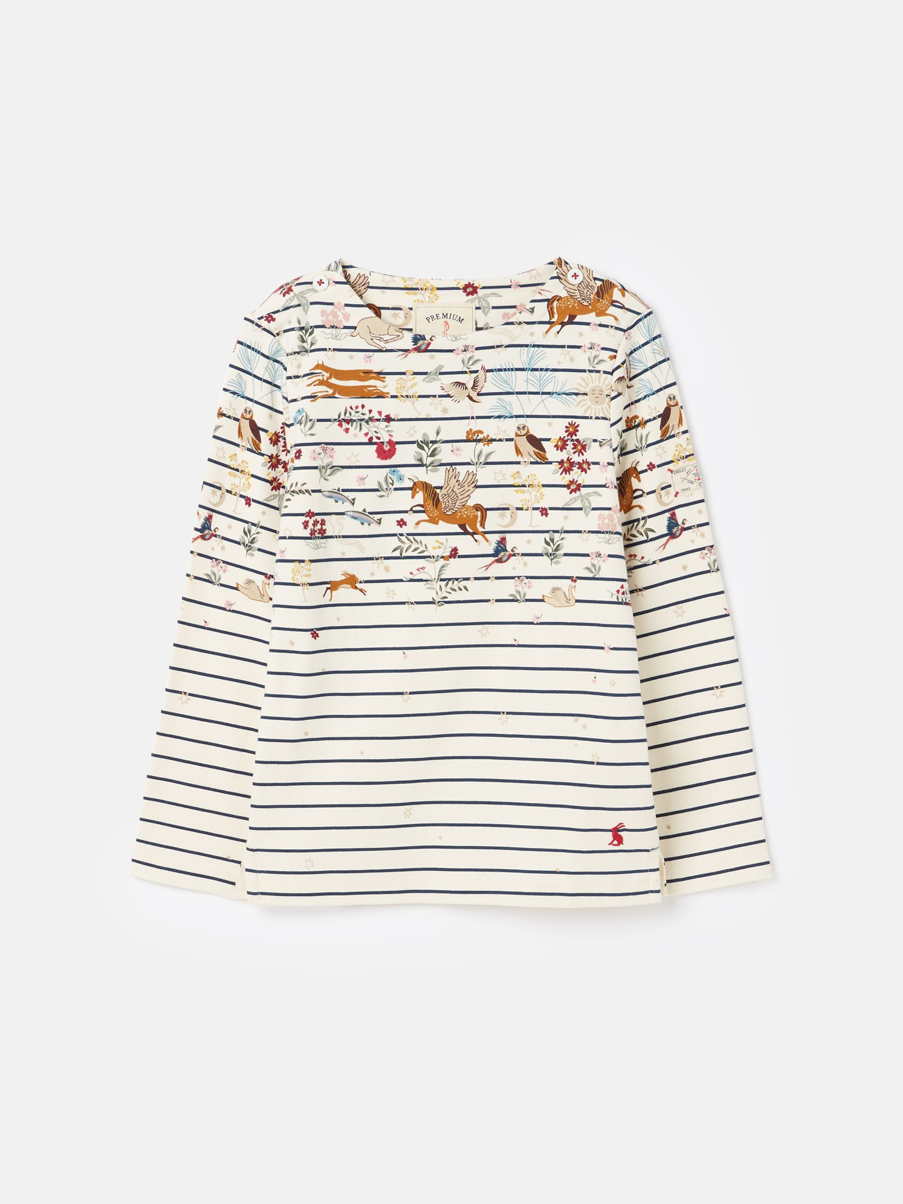 Harbour Cream Striped Cotton Long Sleeve Top - Image 1 of 5