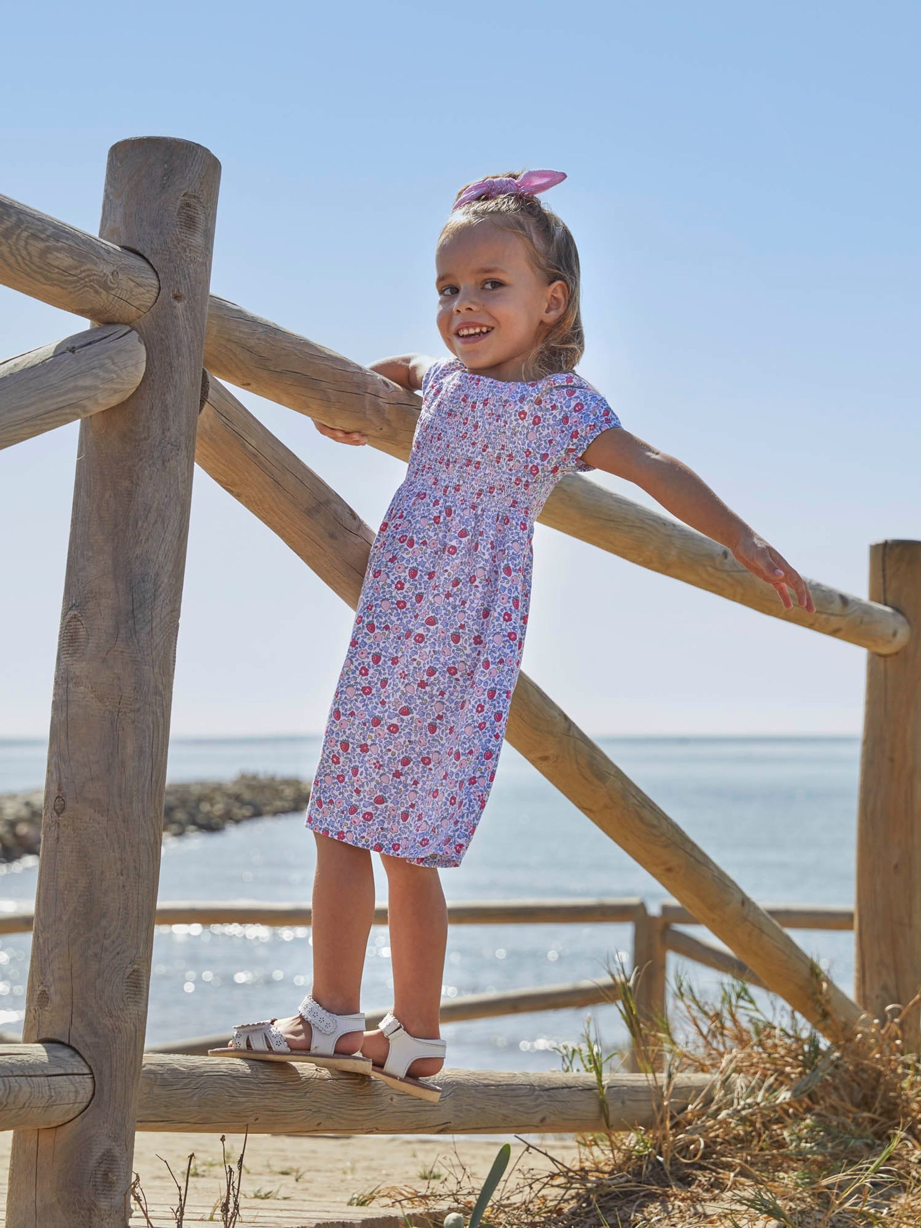 Pink Strawberry Ditsy Print Smocked Dress - Image 2 of 4