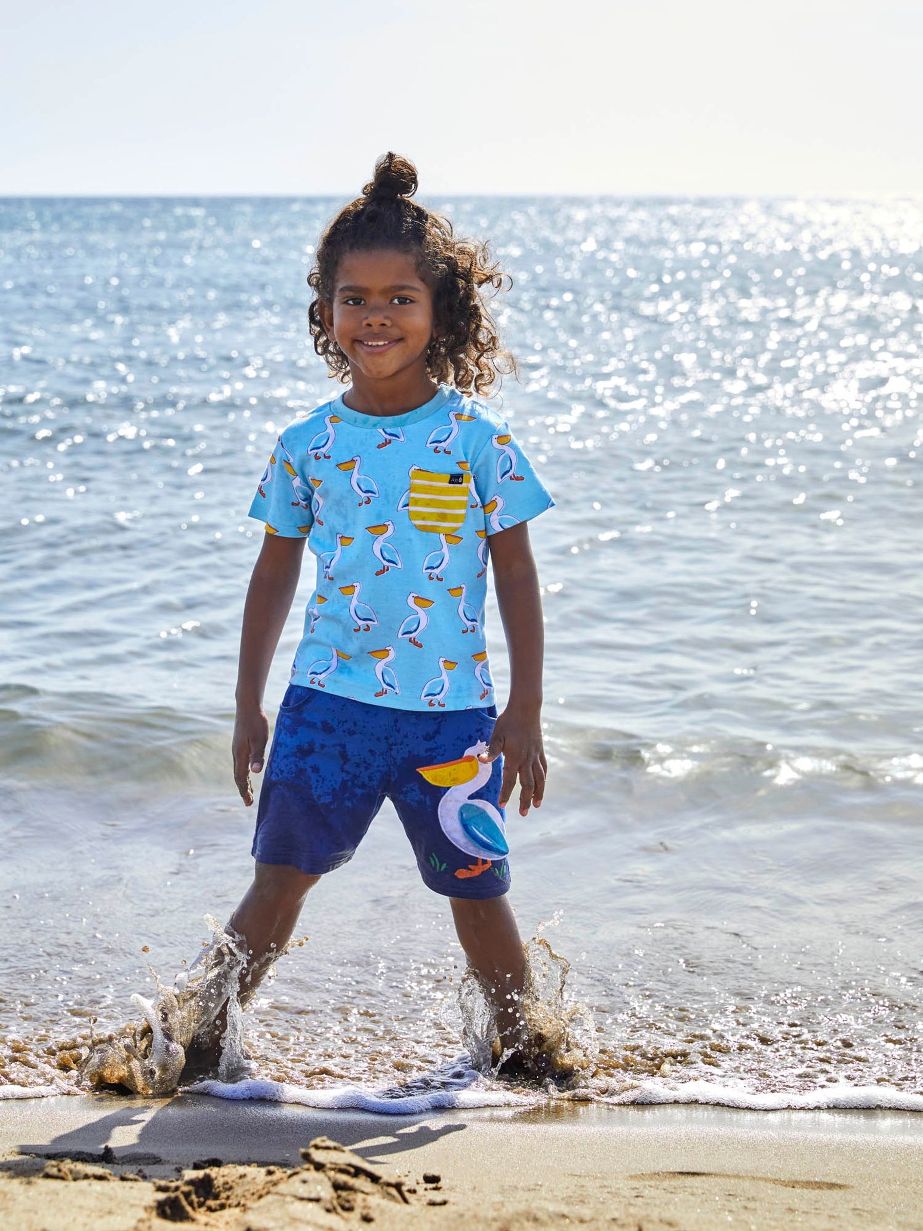 Cobalt Pelican Appliqué With Pet In Pocket Shorts - Image 2 of 6