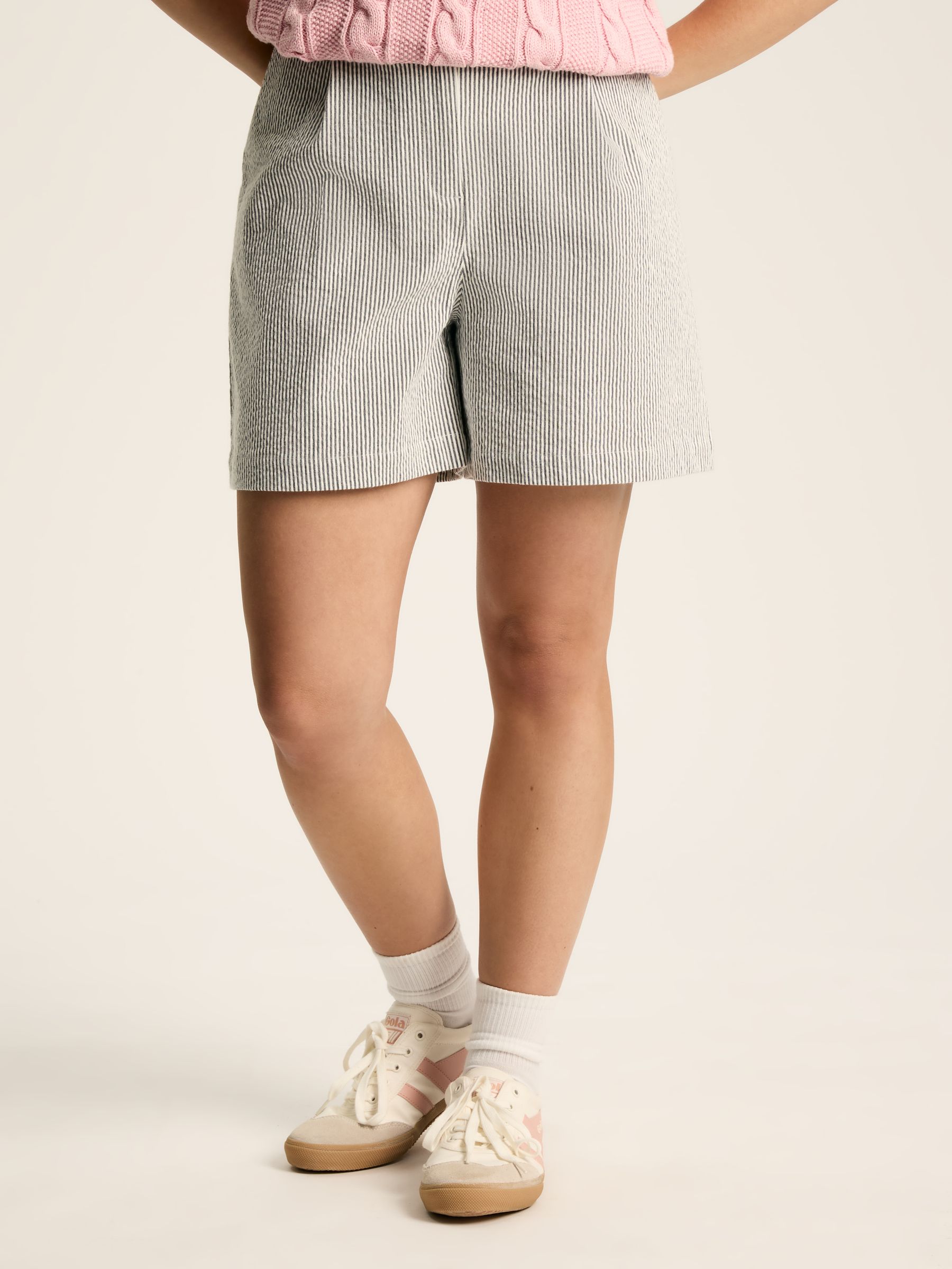 Belmont Navy & White Seersucker Striped Shorts - Image 1 of 6