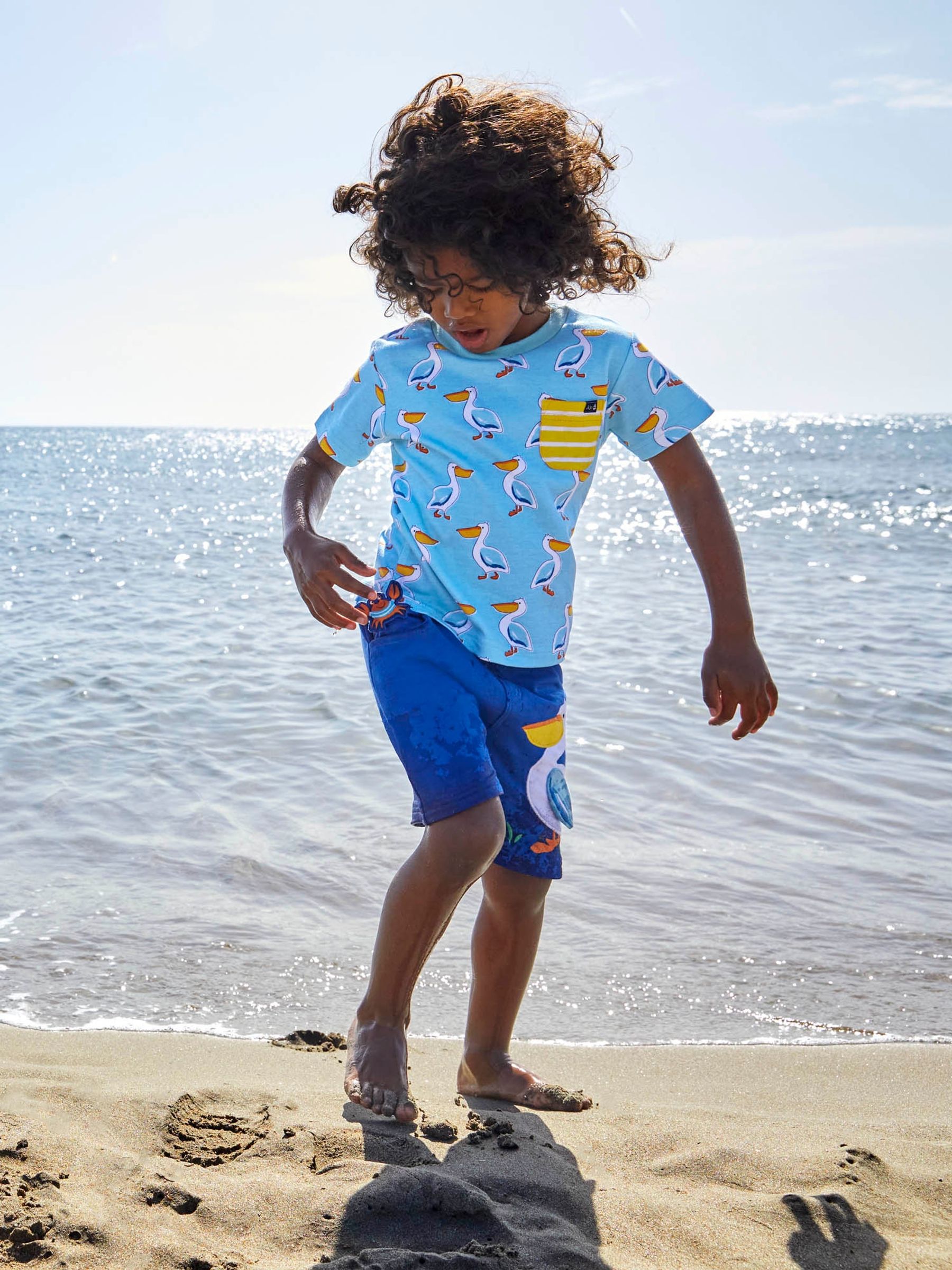 Blue Pelican Print Pocket T-Shirt - Image 2 of 4