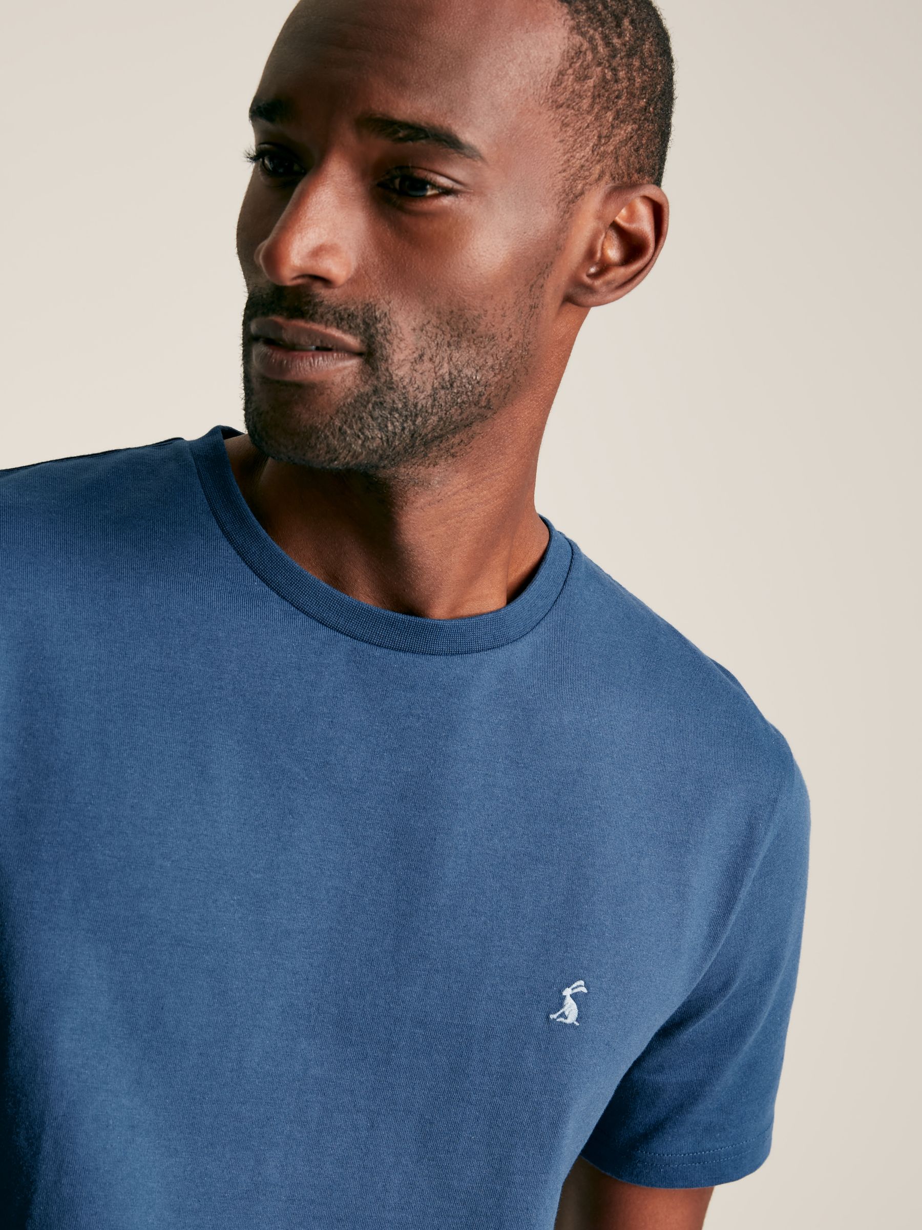 Denton Blue Plain Jersey Crew Neck T-Shirt - Image 4 of 5