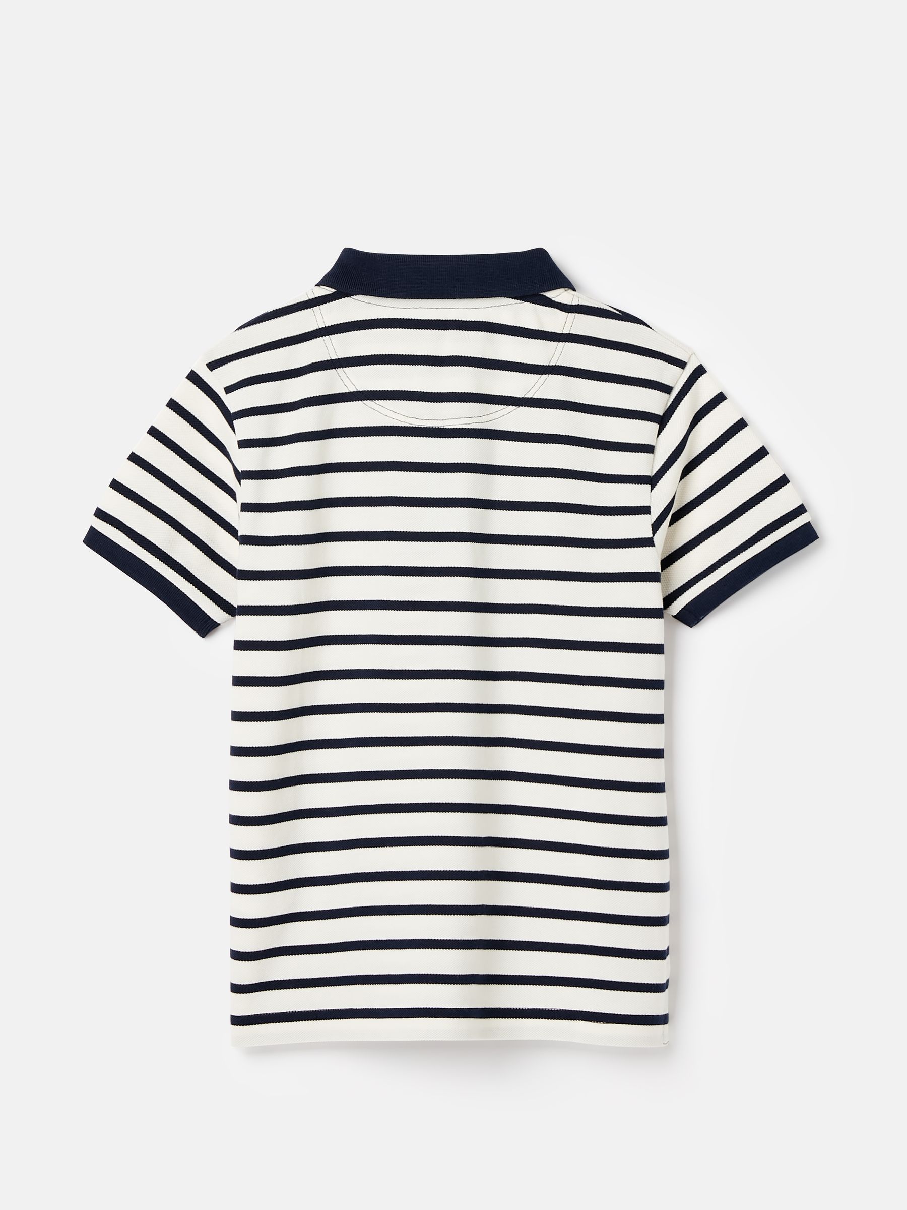 Boys' Filbert Navy Blue Striped Pique Cotton Polo Shirt - Image 2 of 5