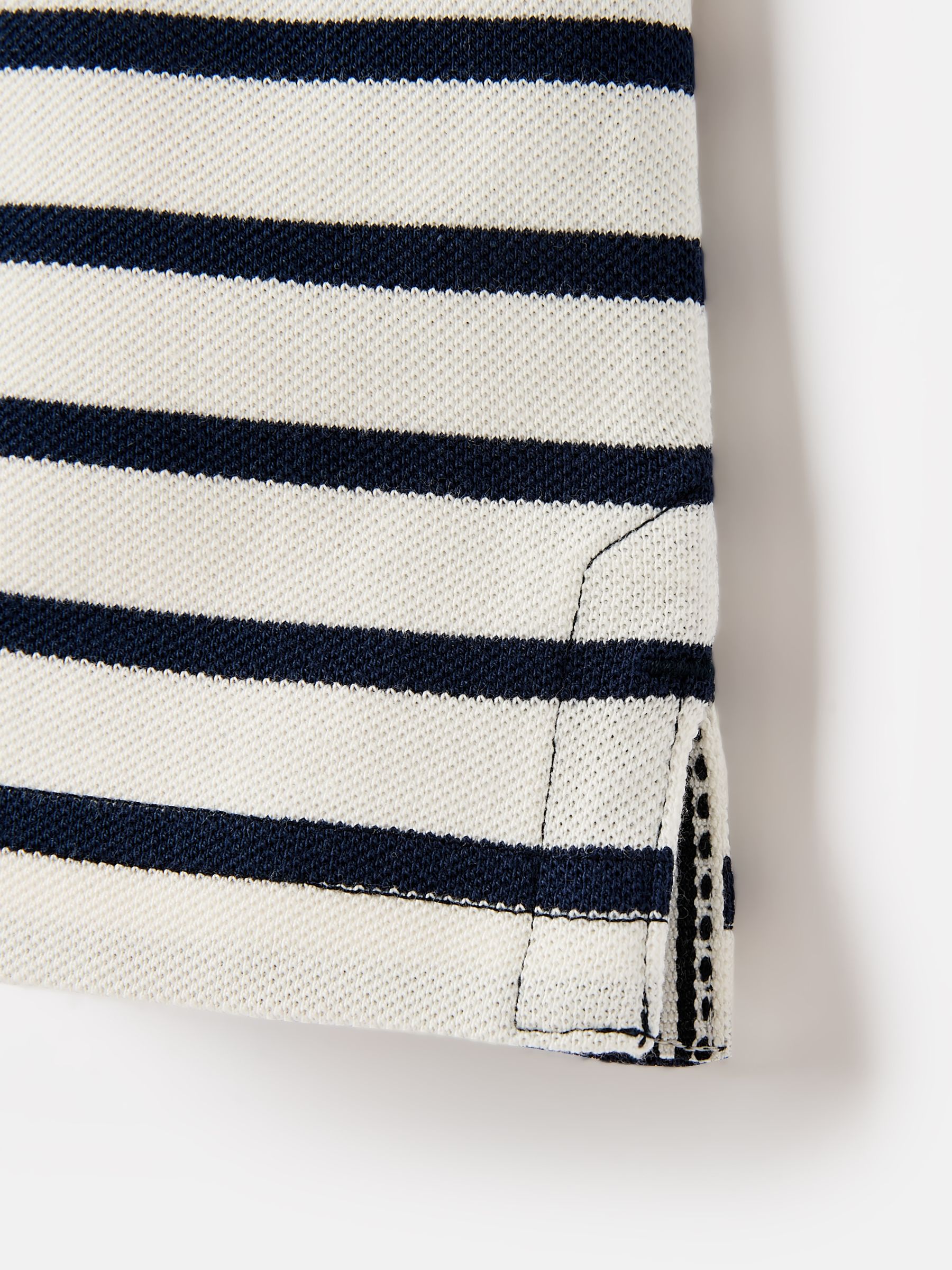 Boys' Filbert Navy Blue Striped Pique Cotton Polo Shirt - Image 4 of 5