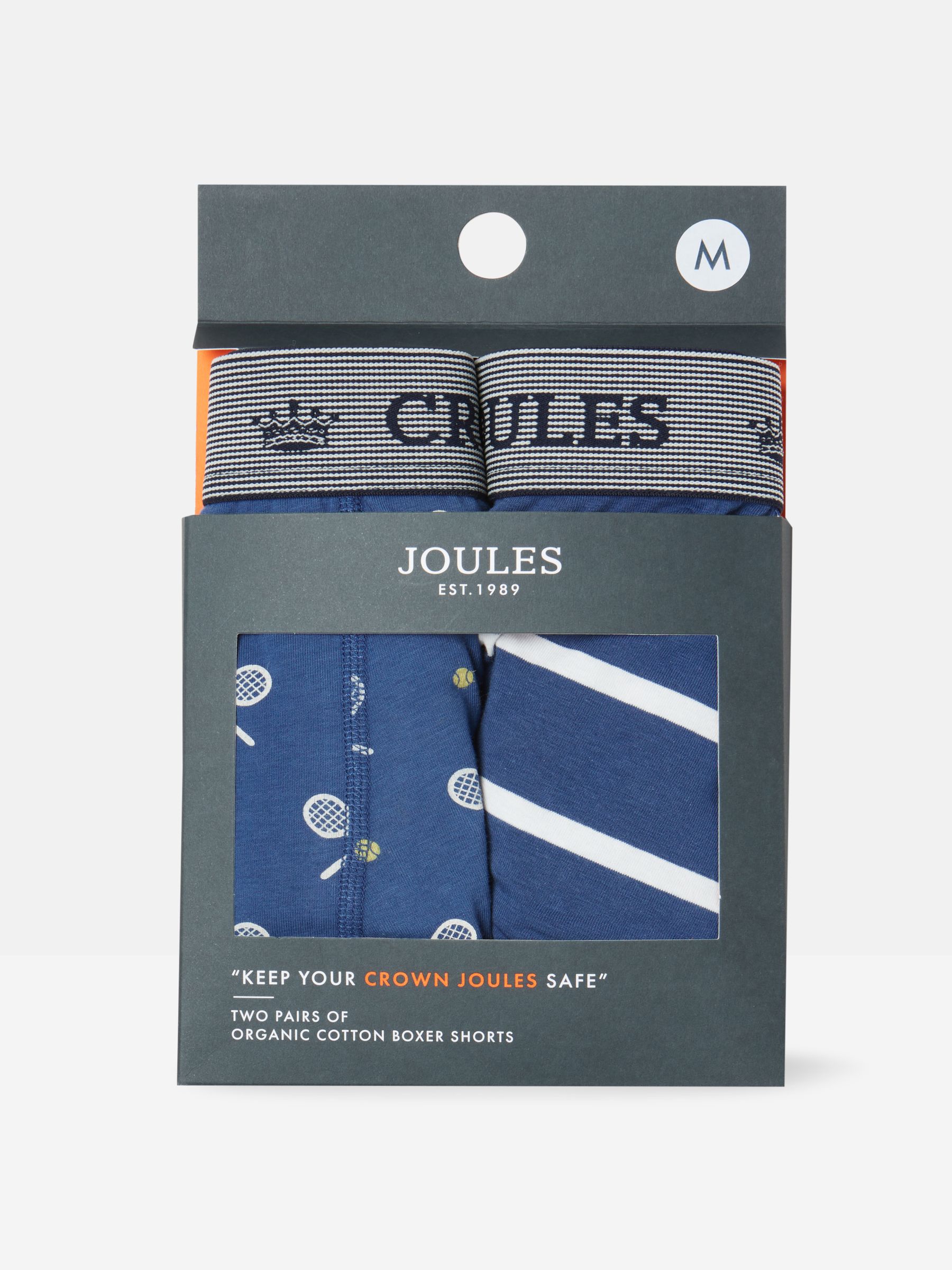 Crown Joules Blue Tennis Pack of Two Cotton Boxers - Image 1 of 4