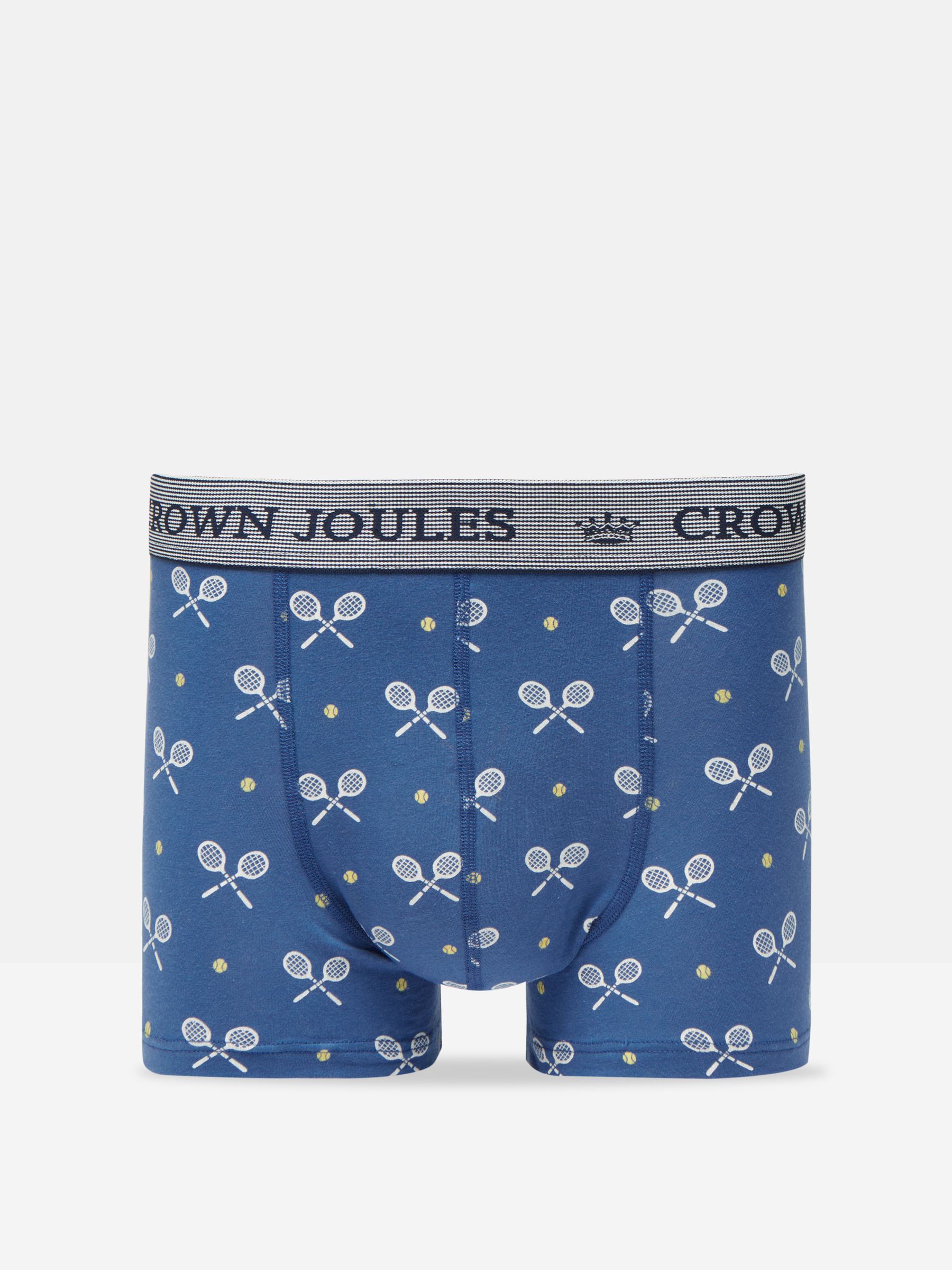 Crown Joules Blue Tennis Pack of Two Cotton Boxers - Image 3 of 4