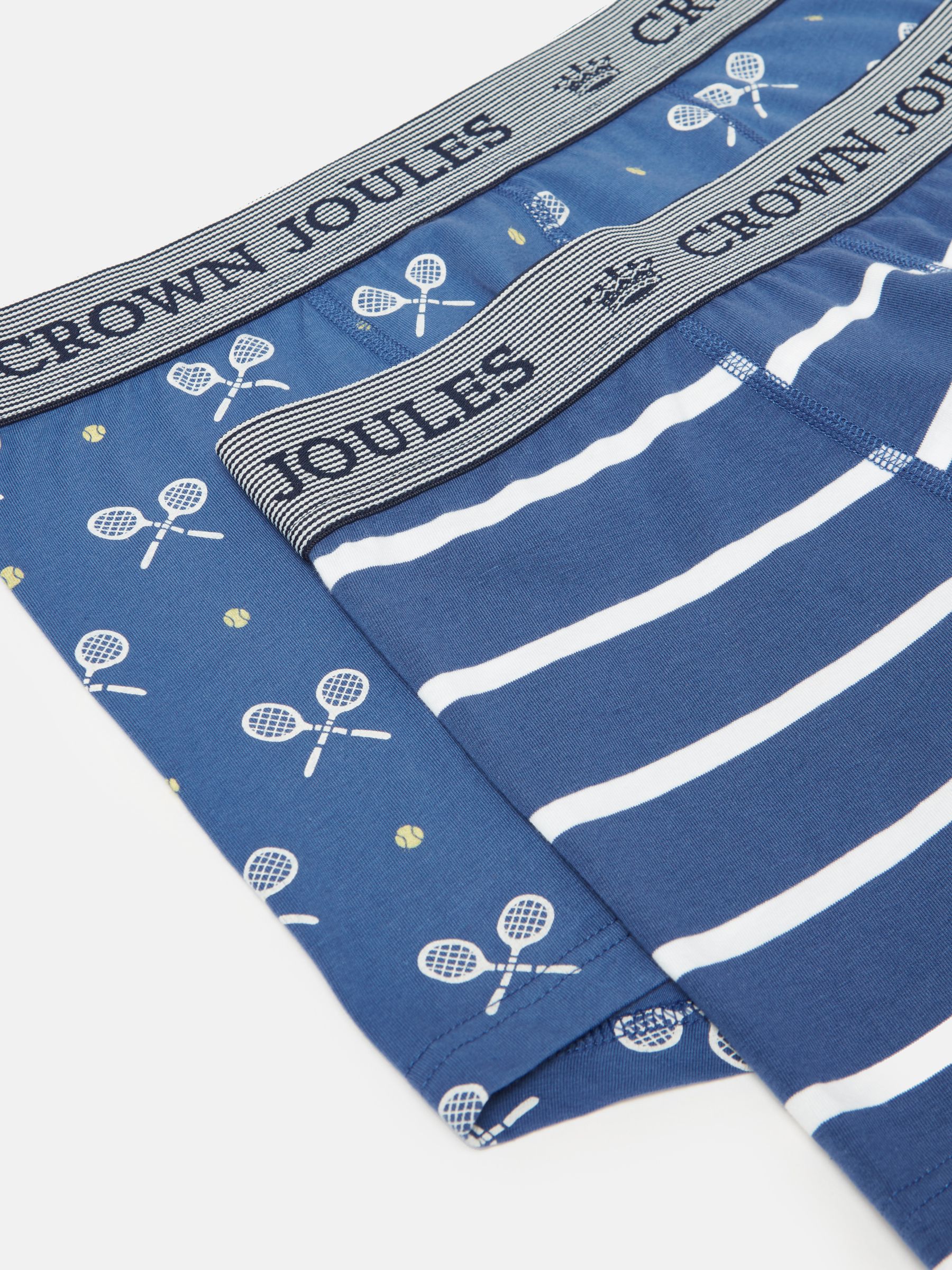Crown Joules Blue Tennis Pack of Two Cotton Boxers - Image 4 of 4