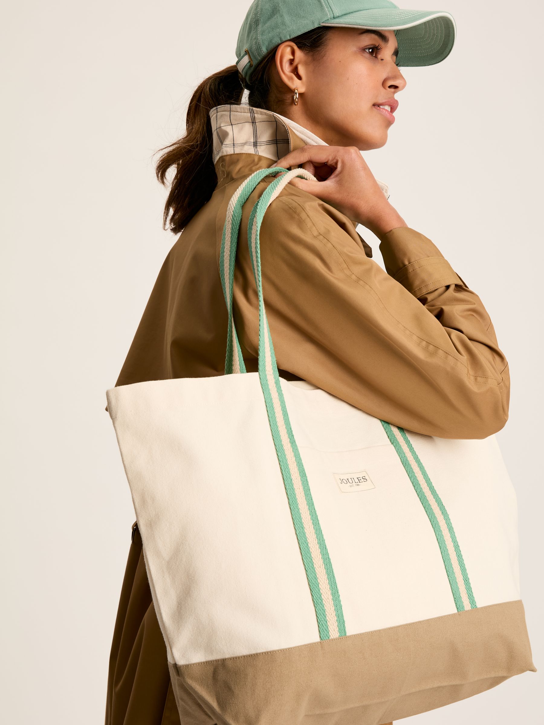 Promenade Cream Canvas Beach Bag - Image 6 of 6