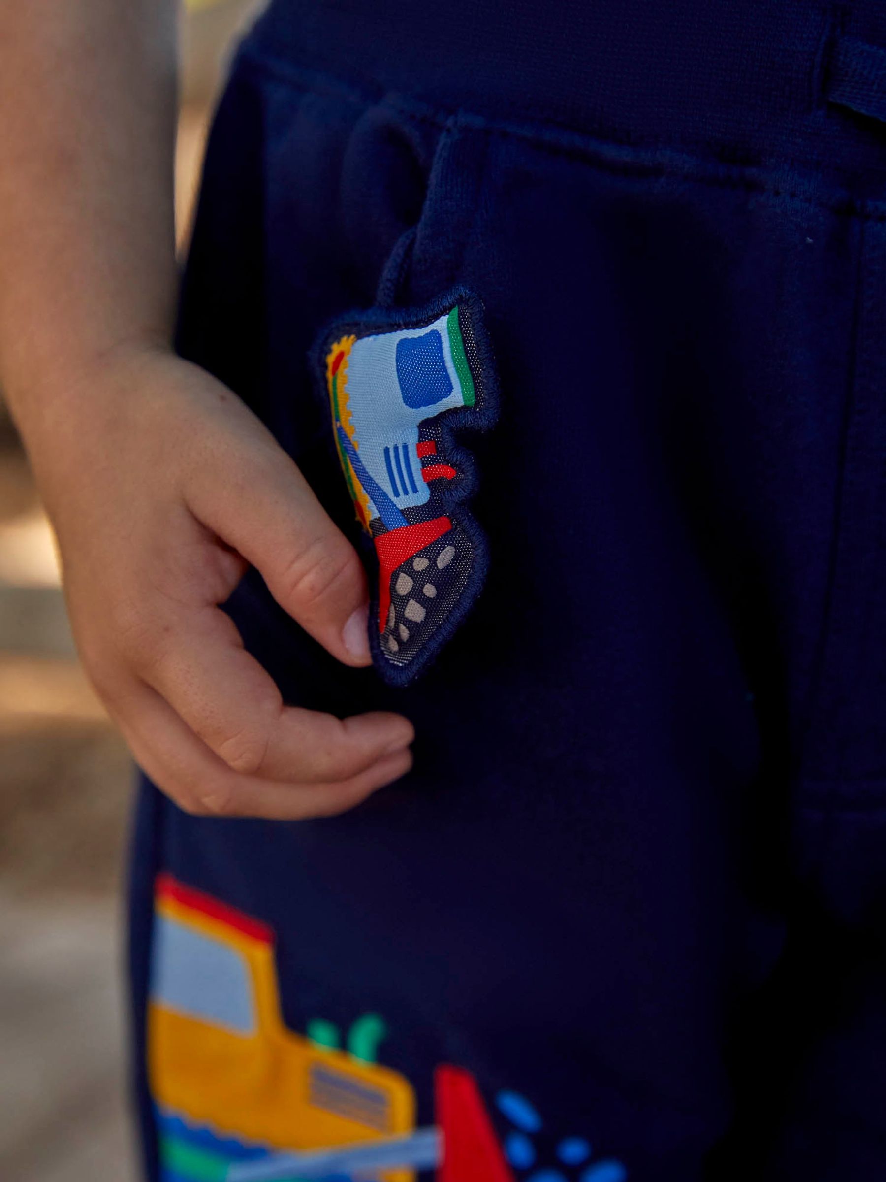 Navy Construction Appliqué With Pet In Pocket Shorts - Image 2 of 6