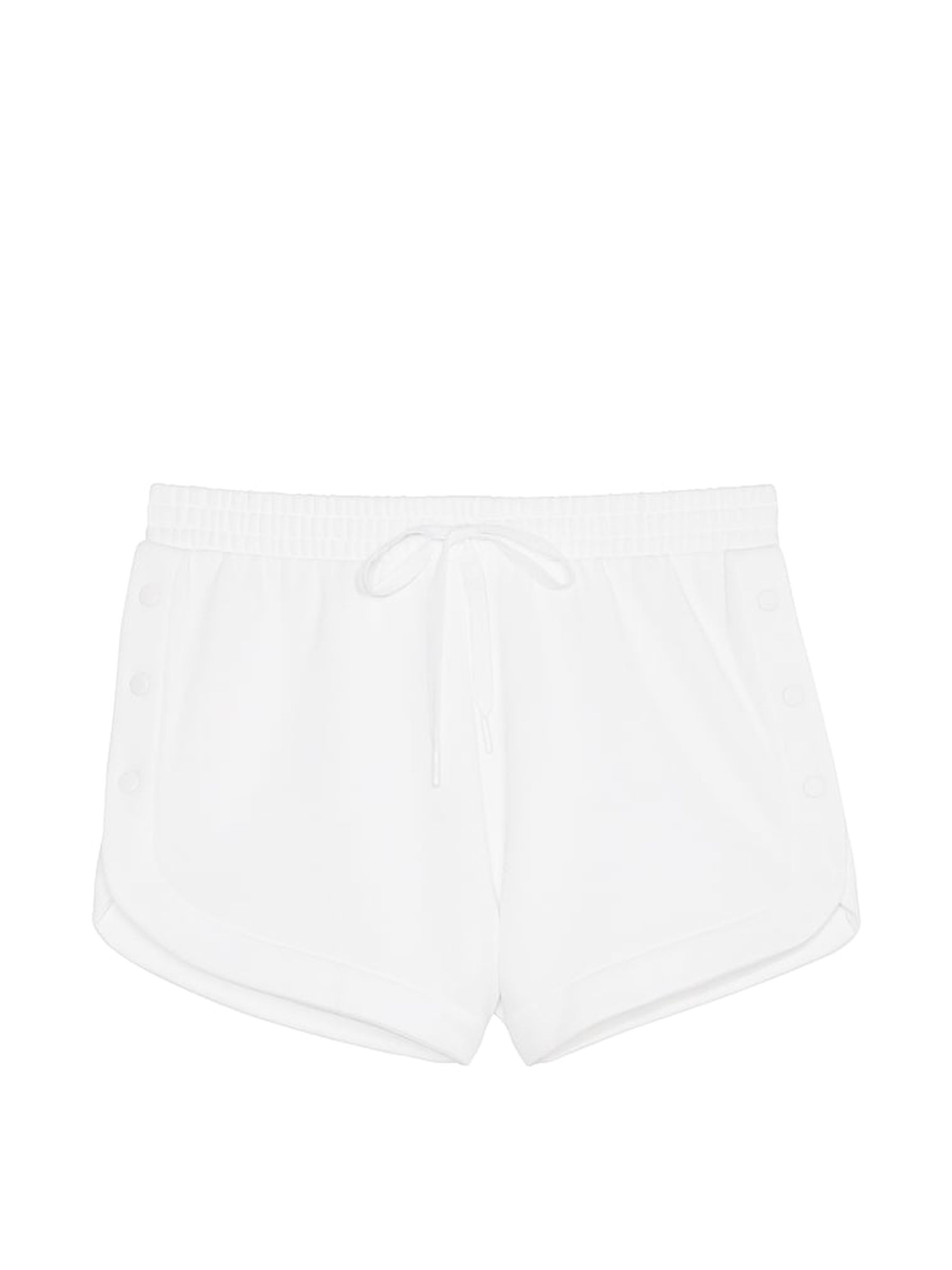 White Fleece Popper Shorts - Image 3 of 3