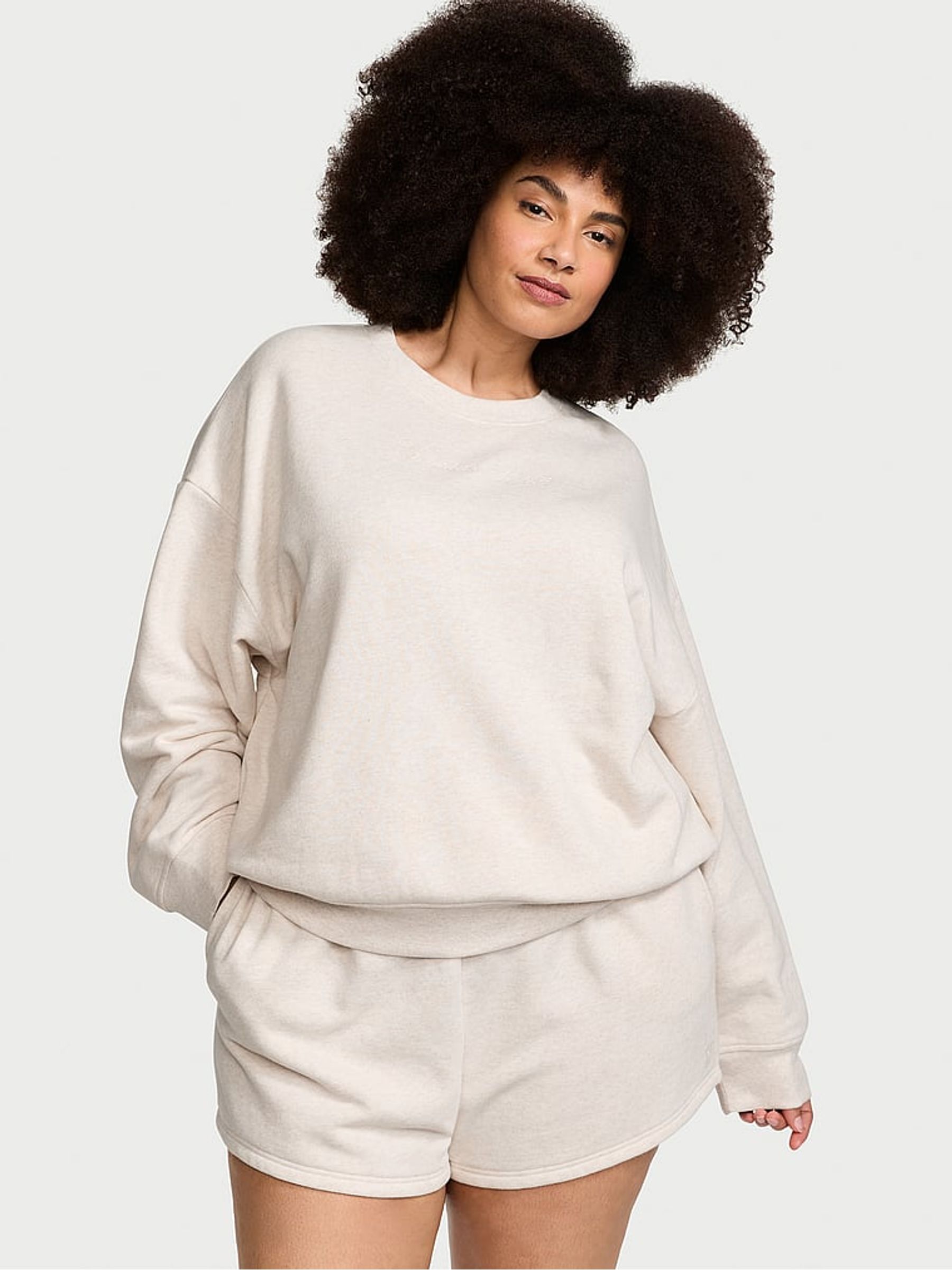 Natural Heather Grey Fleece Crew Sweatshirt - Image 1 of 2
