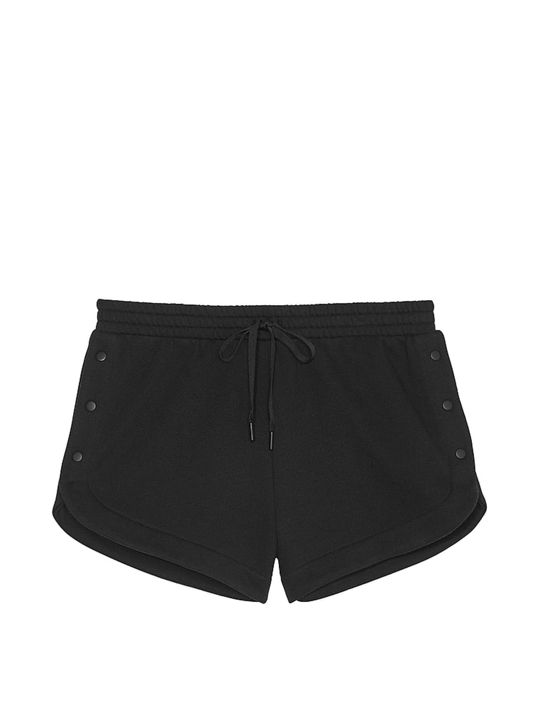Pure Black Fleece Popper Shorts - Image 3 of 3