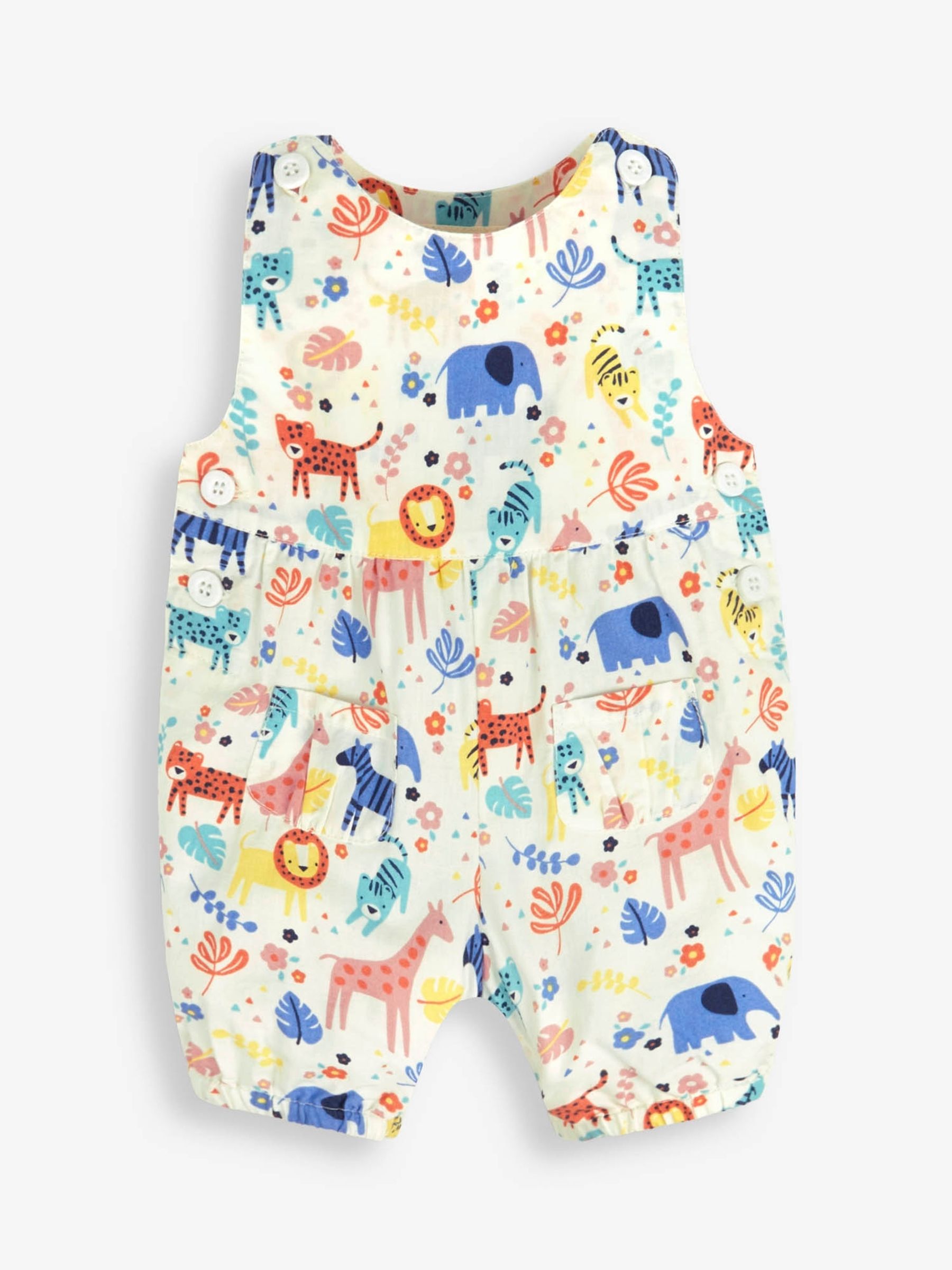 Cream Safari Print Dungarees - Image 1 of 6
