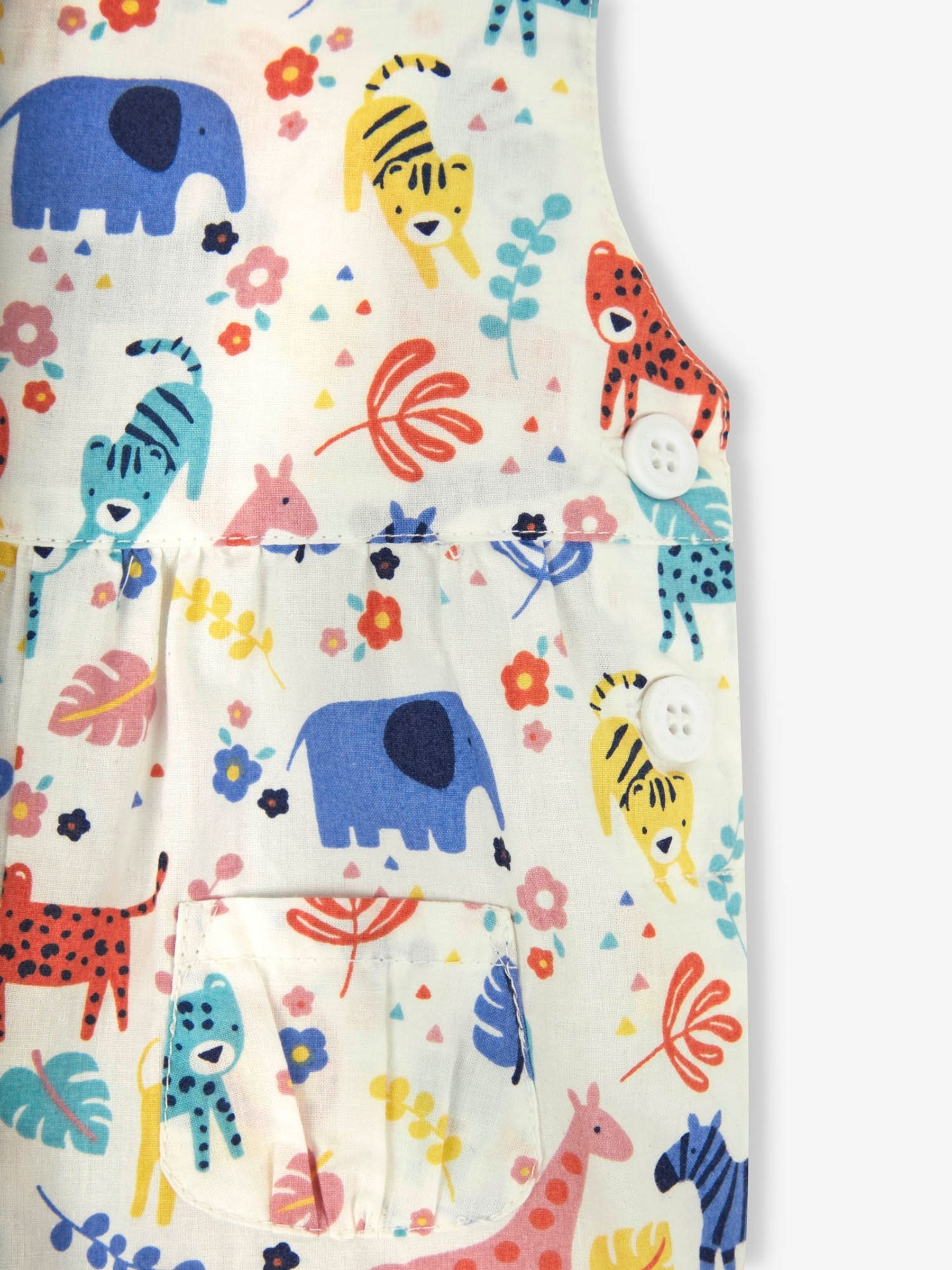 Cream Safari Print Dungarees - Image 3 of 6